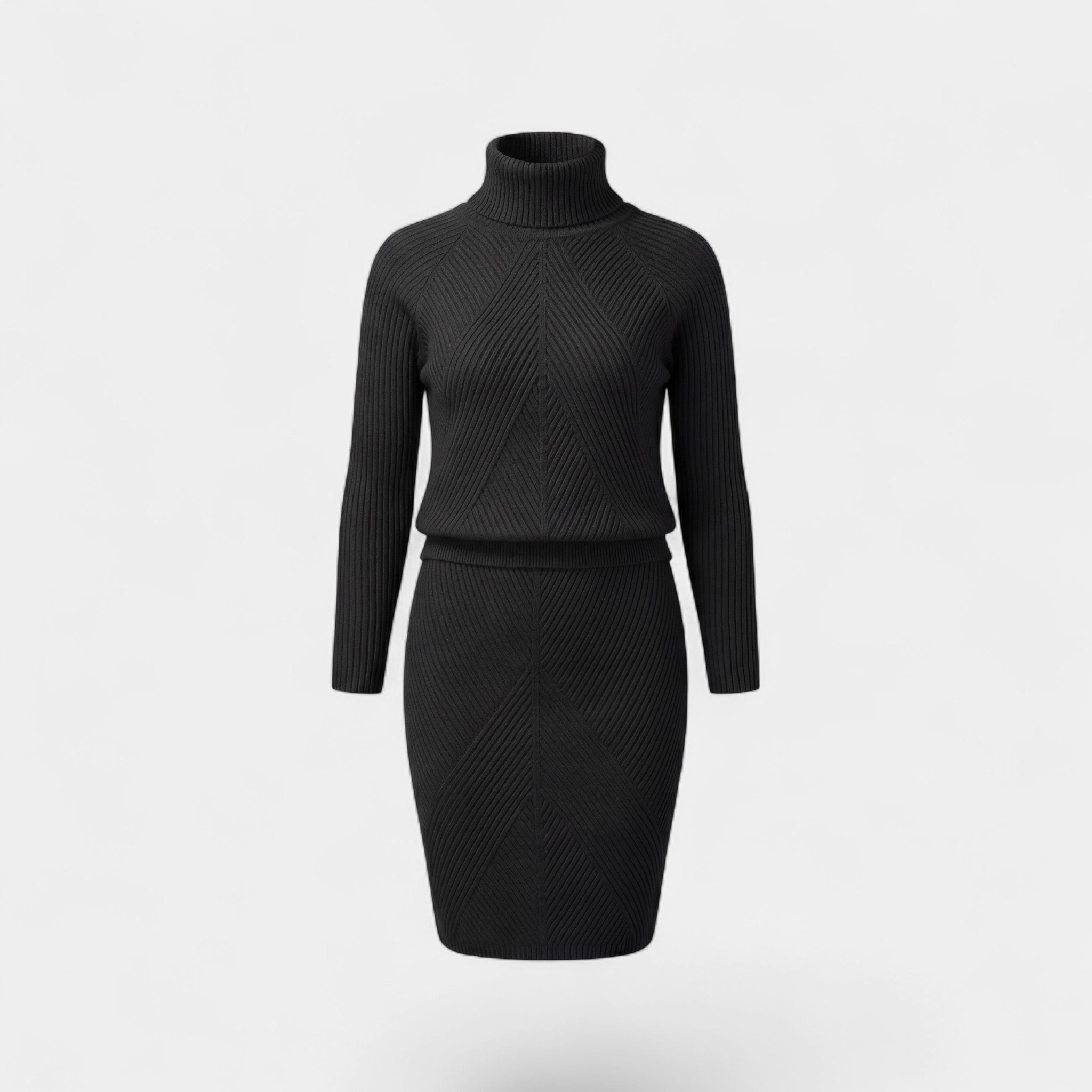 Riche | Ensemble jupe et col roulé en maille fine femme