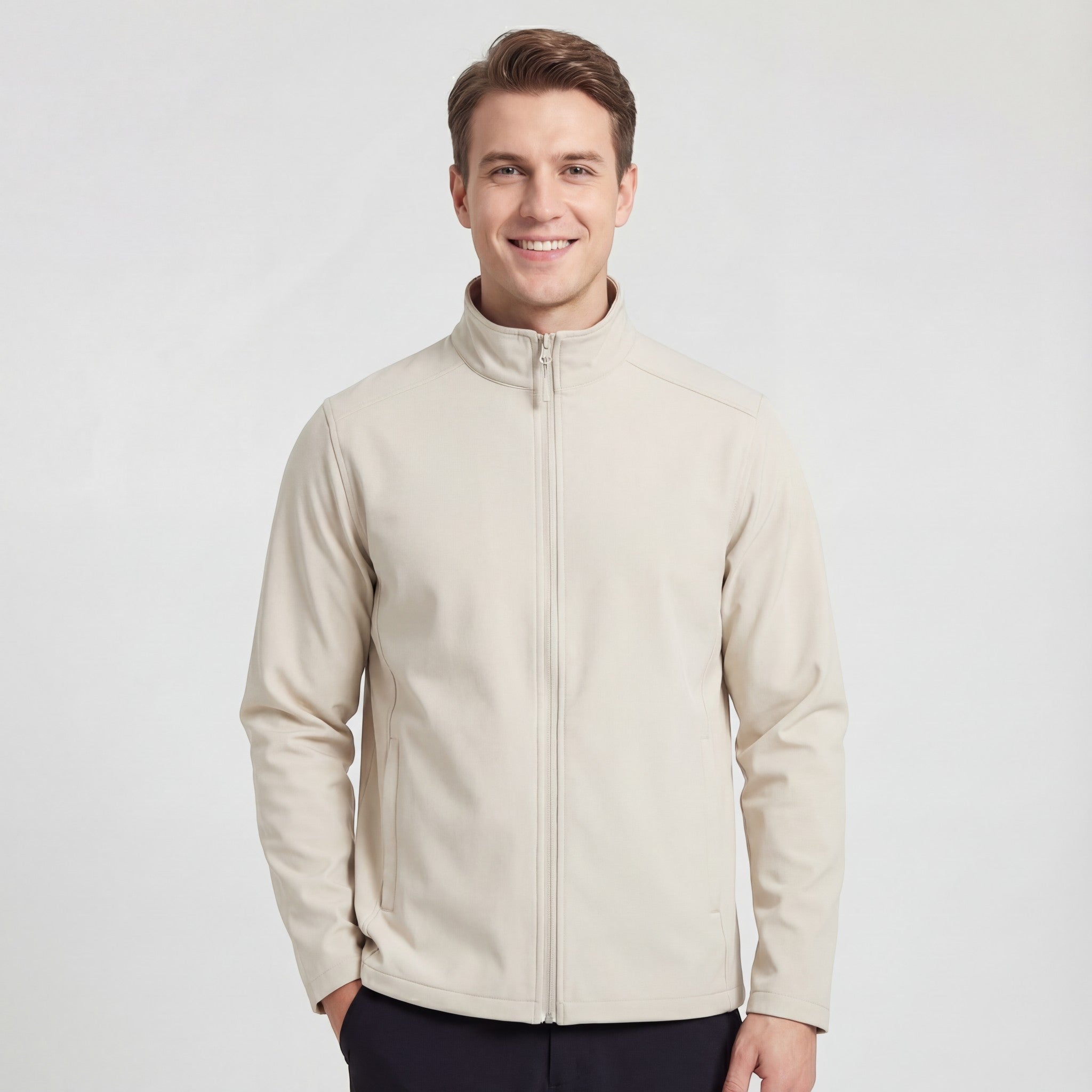 Riche | Veste zippée en tissu lisse pour homme