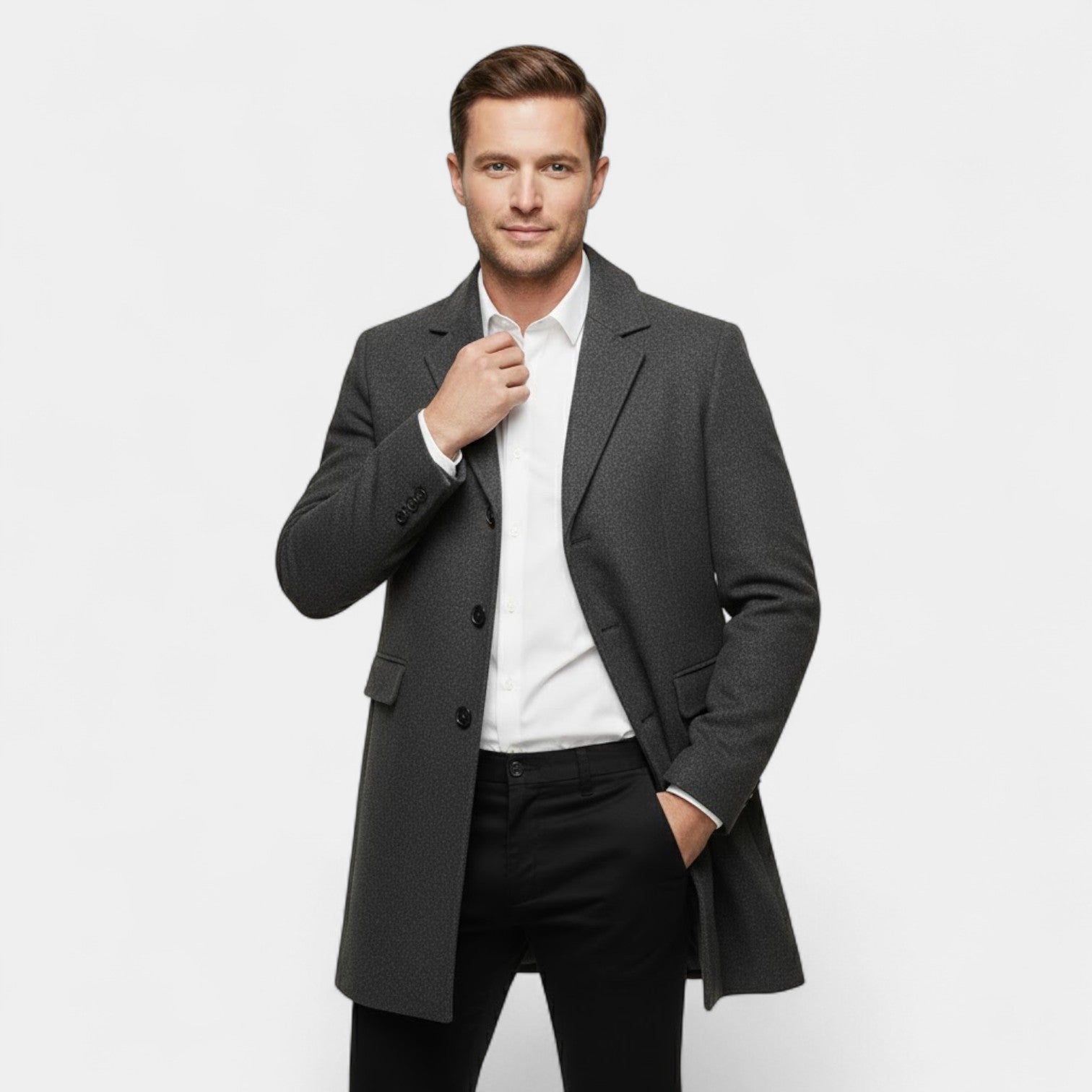 Riche | Manteau Homme en Laine – Long Trench Coupe Classique