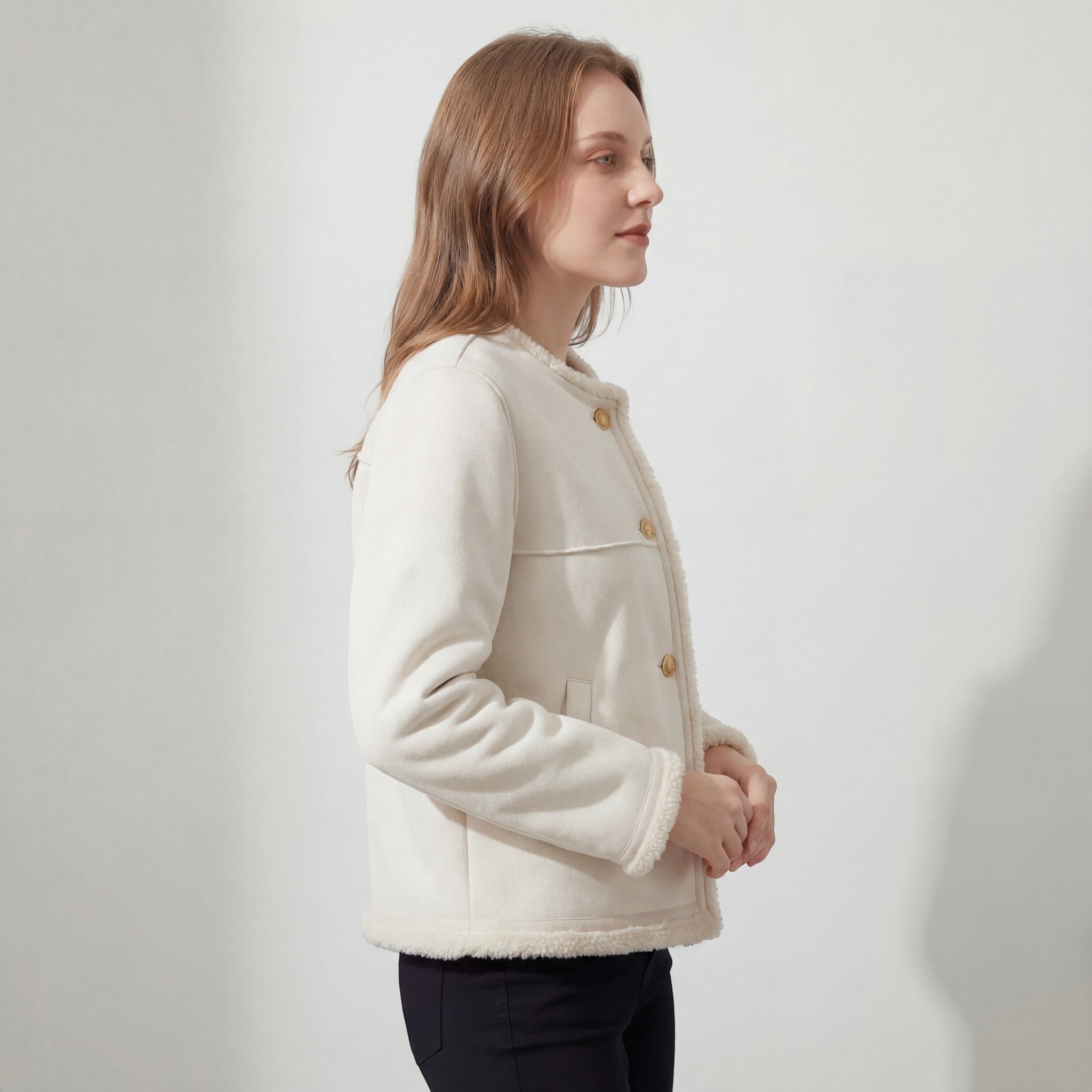 Riche | Manteau femme en peluche laine d’agneau