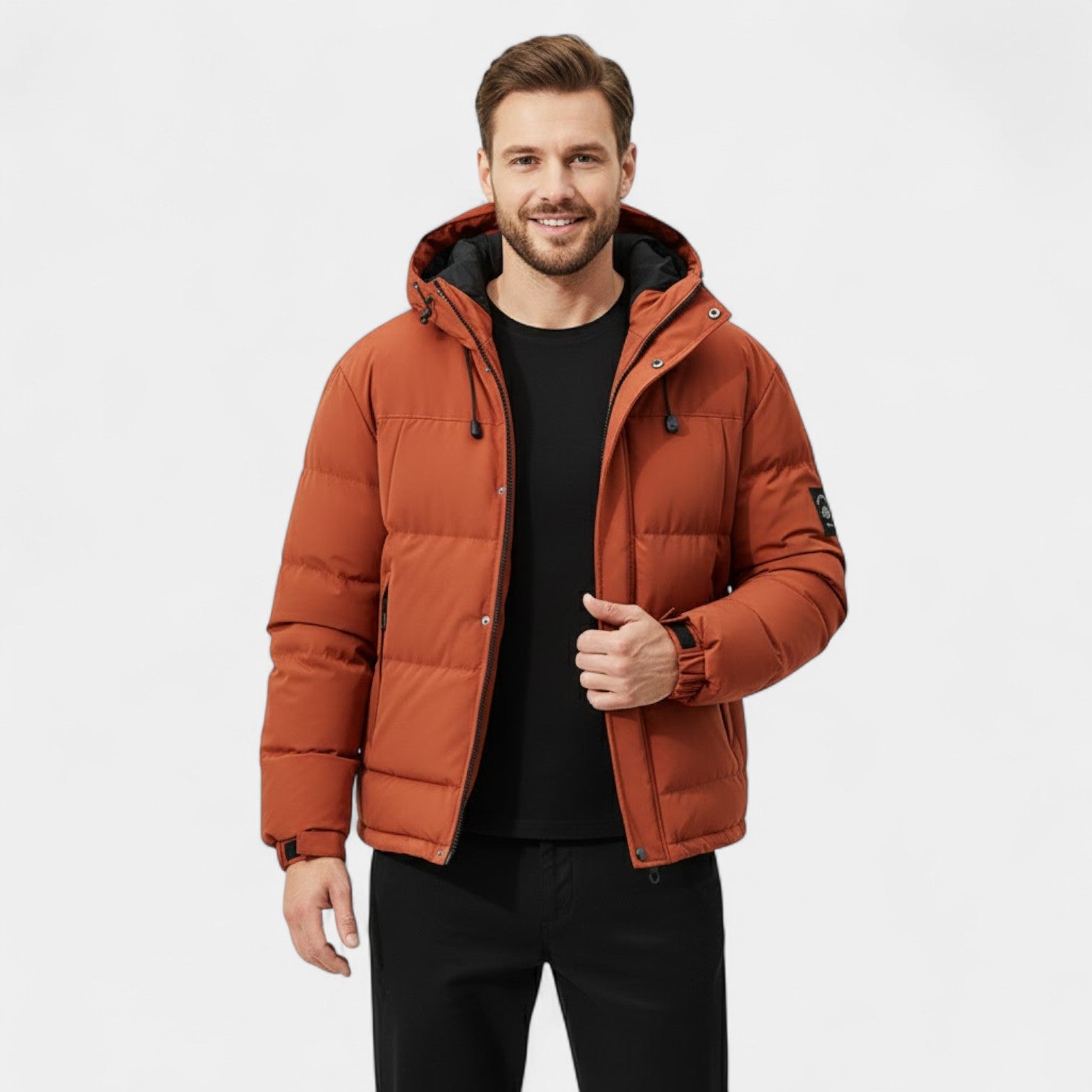 Riche | Doudoune Homme à Capuche en Coton – Épaisse et Chaude