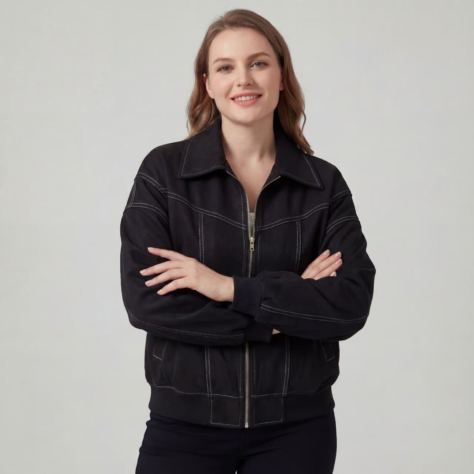 Riche | Veste Moto Zippée Effet Cuir pour Femme