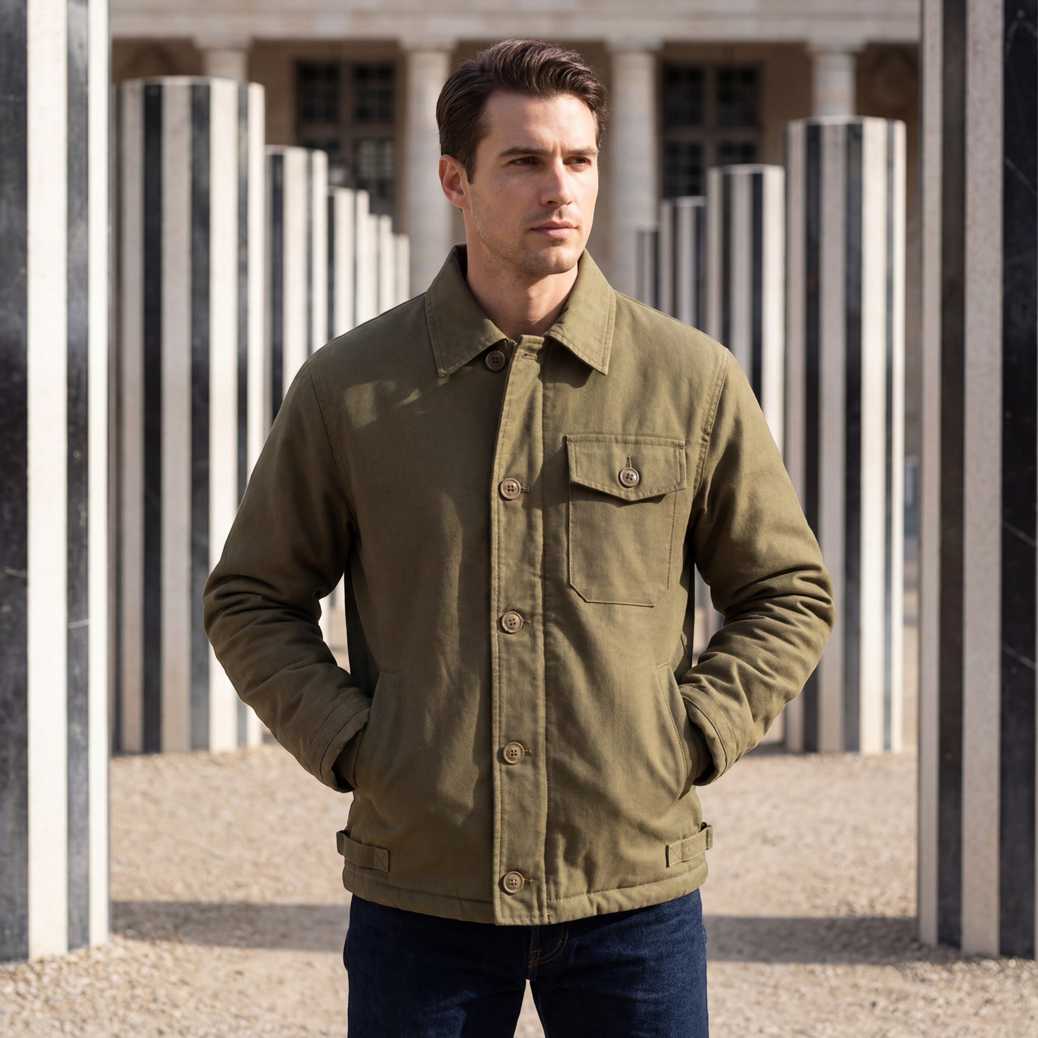 Riche | Veste matelassée décontractée en coton pour homme