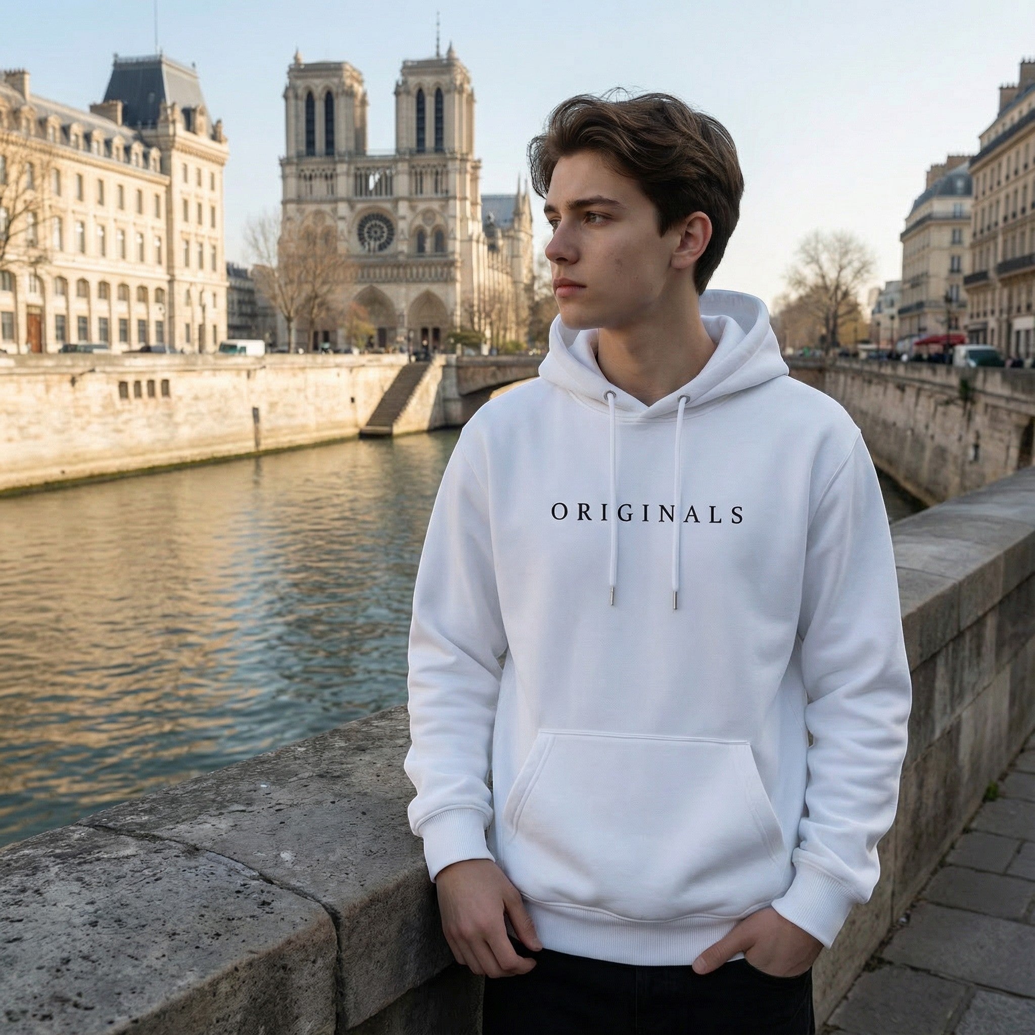 Riche | Sweat à capuche pour homme en coton mélangé avec imprimé lettres