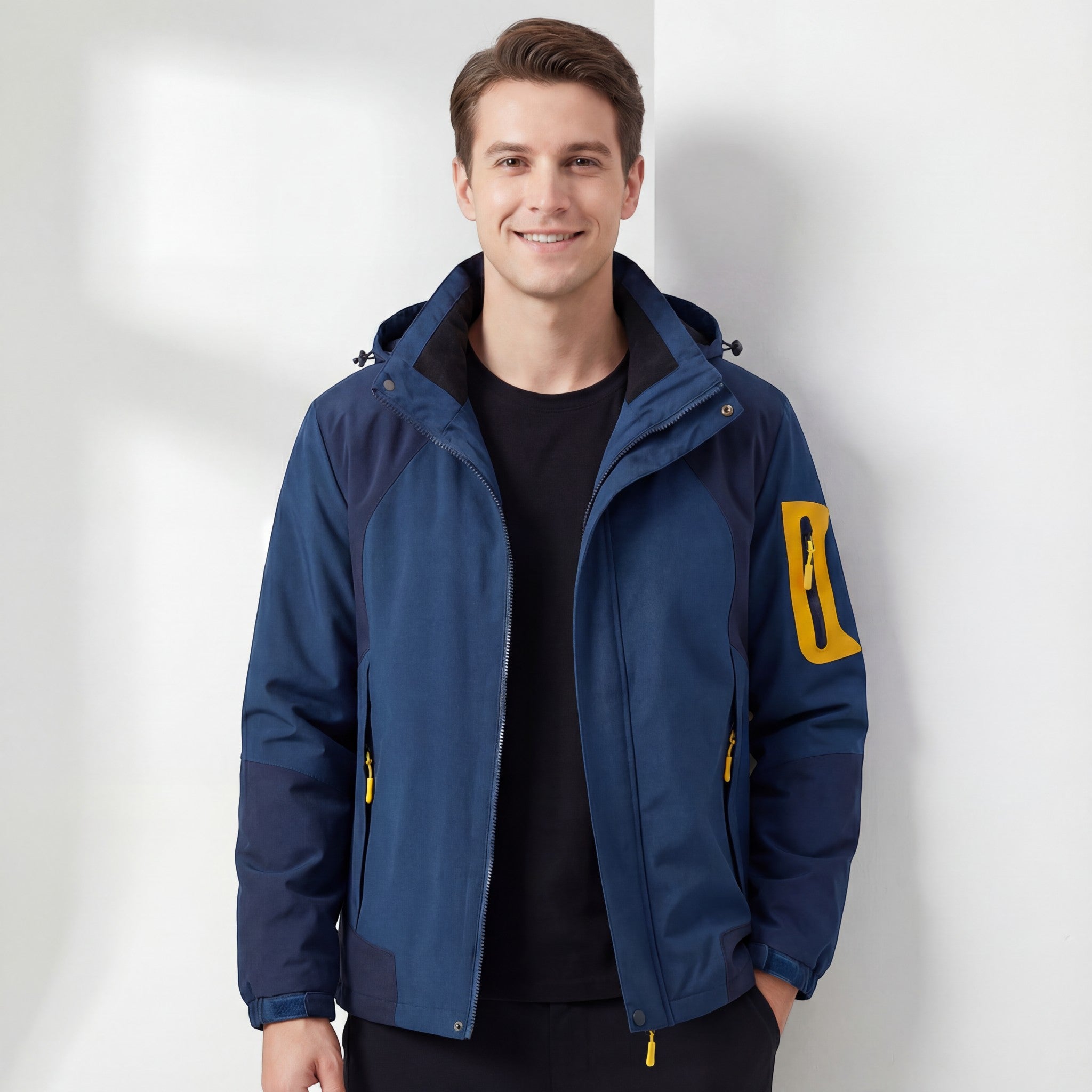 Riche | Veste à Capuche Imperméable et Coupe-Vent 3-en-1 Doublée Polaire pour Homme