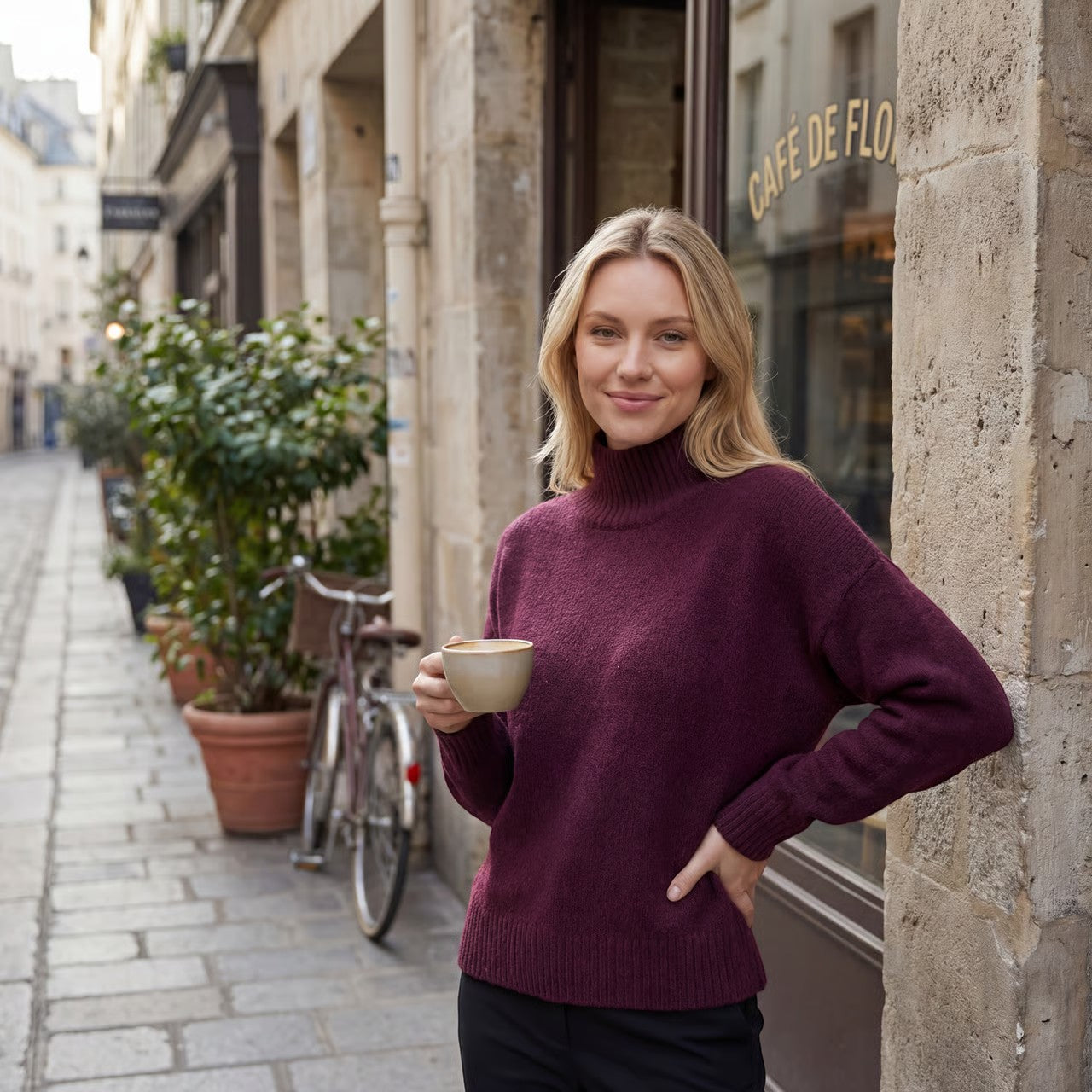 Riche | Pull Col Roulé en Maille Décontractée pour Femme