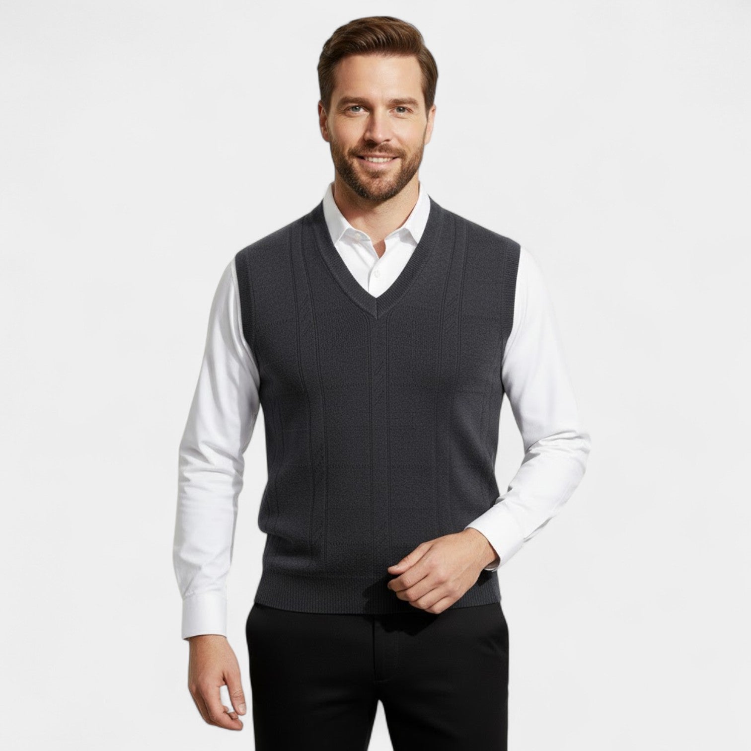 Riche | Gilet Sans Manches Homme en Maille – Col V Raffiné