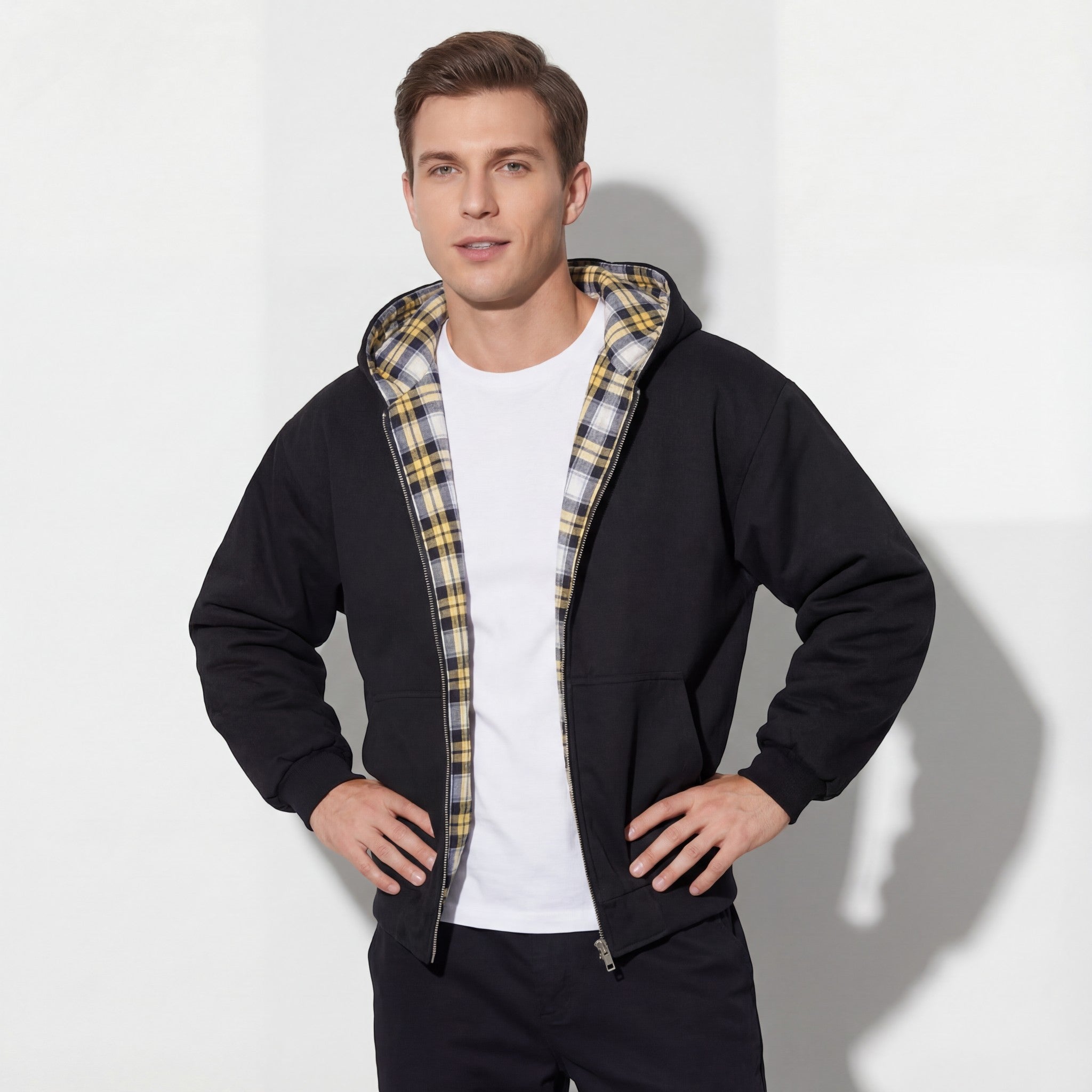 Riche | Veste réversible à capuche en maille pour femme et homme