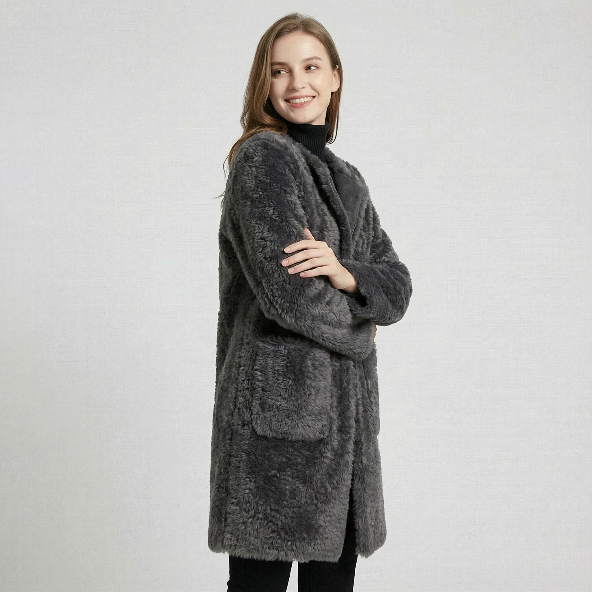 Riche | Manteau mi-long texturé pour femme