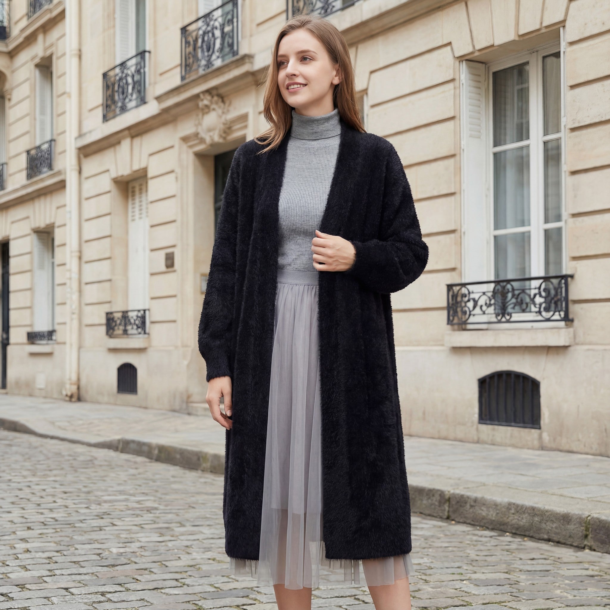 Riche | Manteau Long en Fausse Fourrure pour Femme