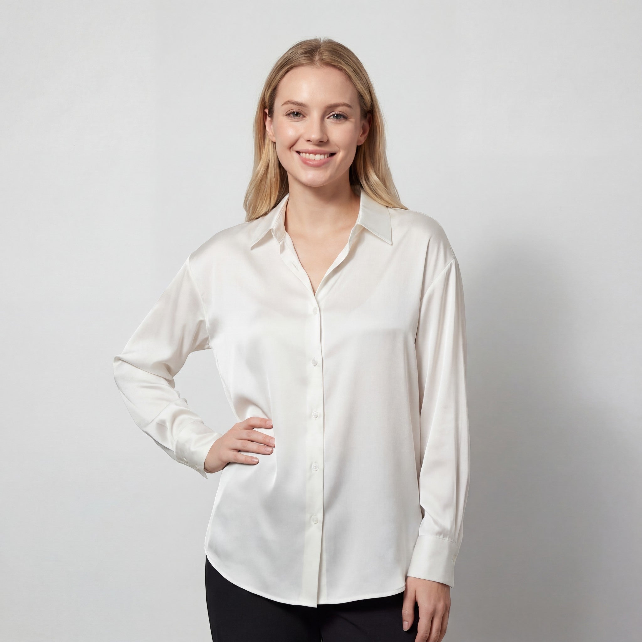 Riche | Blouse en soie à manches longues pour femme