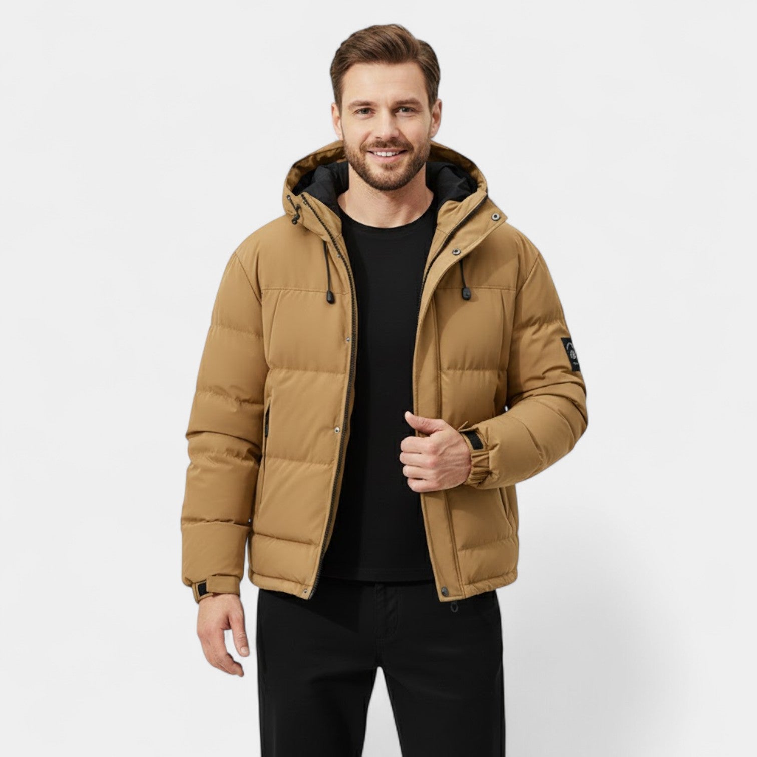 Riche | Doudoune Homme à Capuche en Coton – Épaisse et Chaude