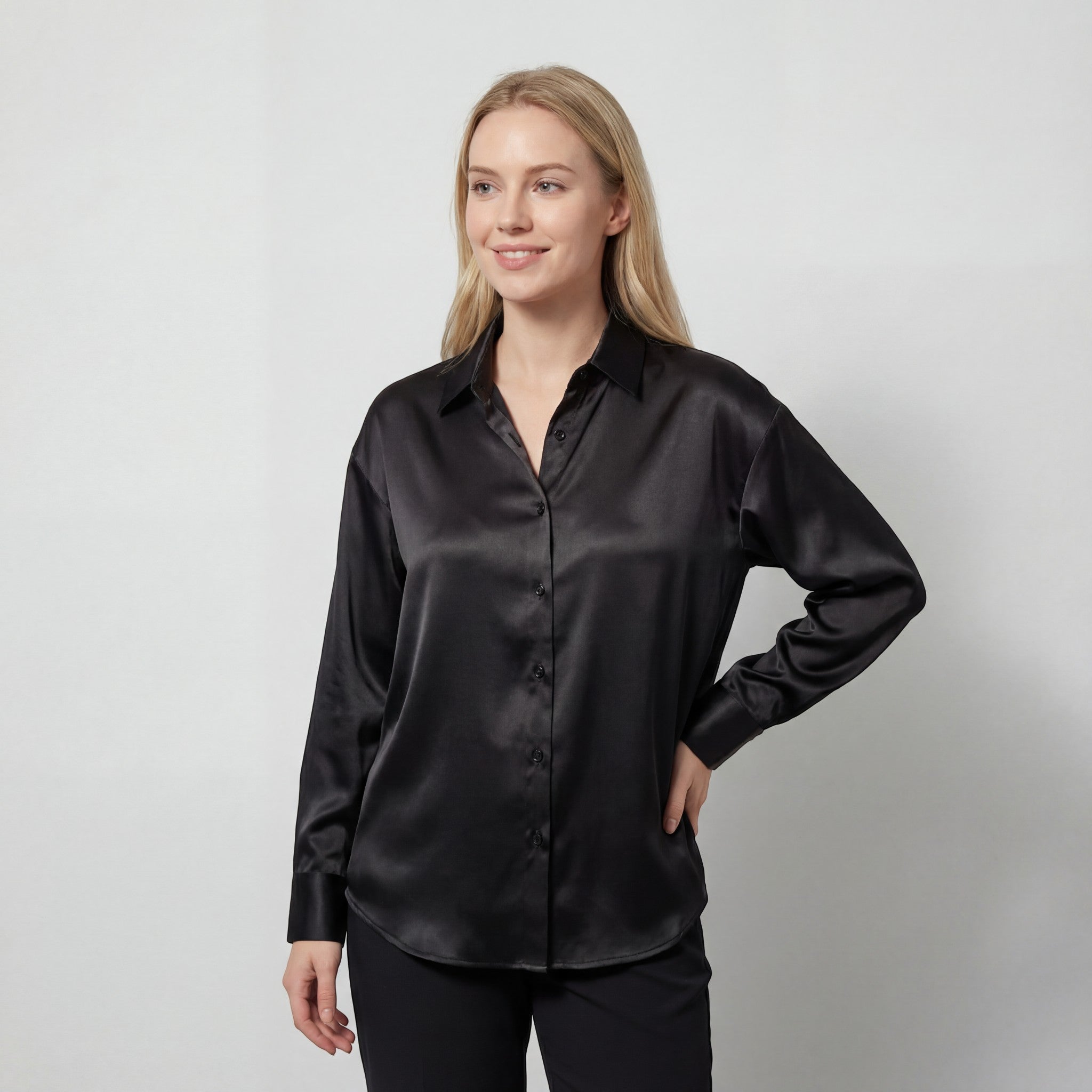 Riche | Blouse en soie à manches longues pour femme