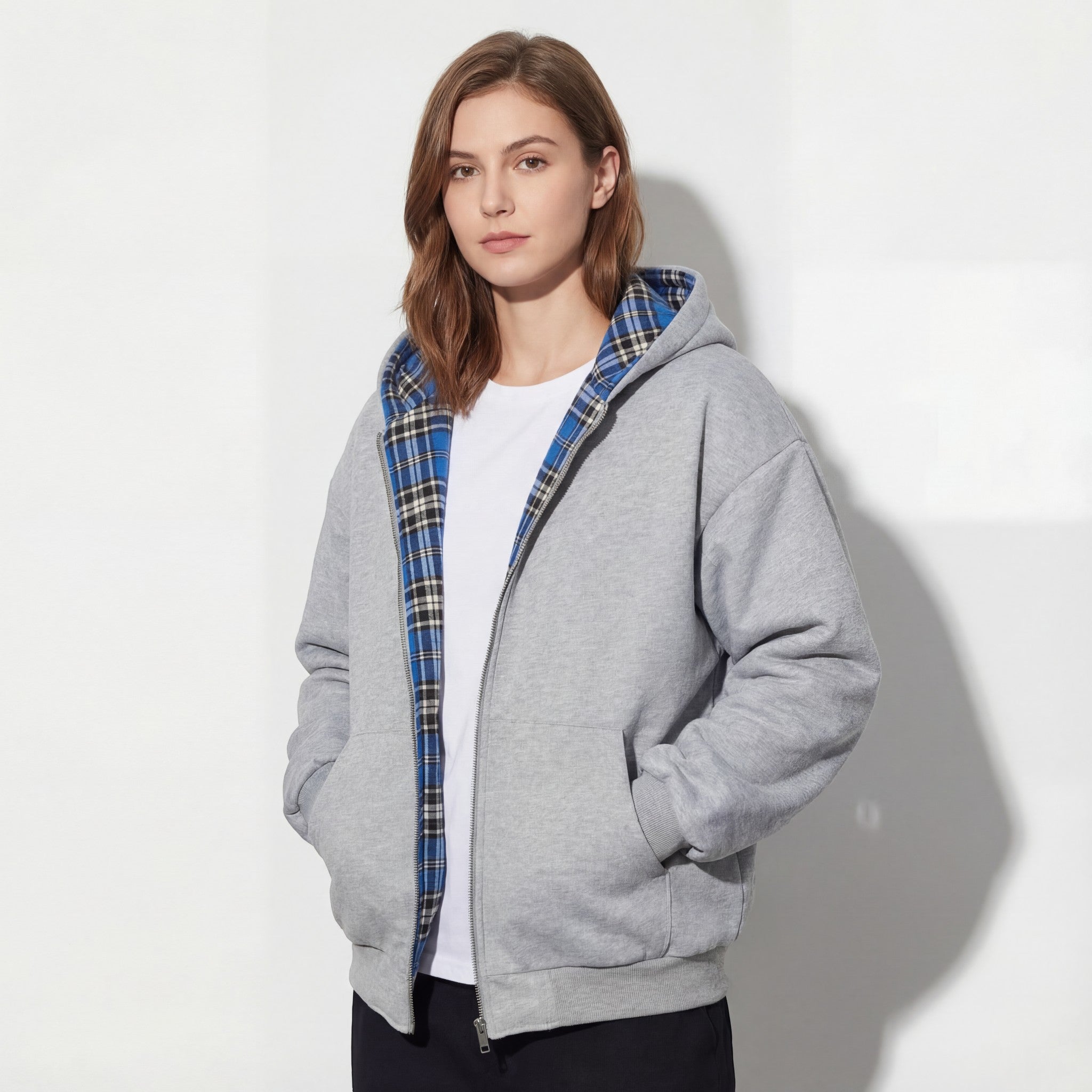 Riche | Veste réversible à capuche en maille pour femme et homme