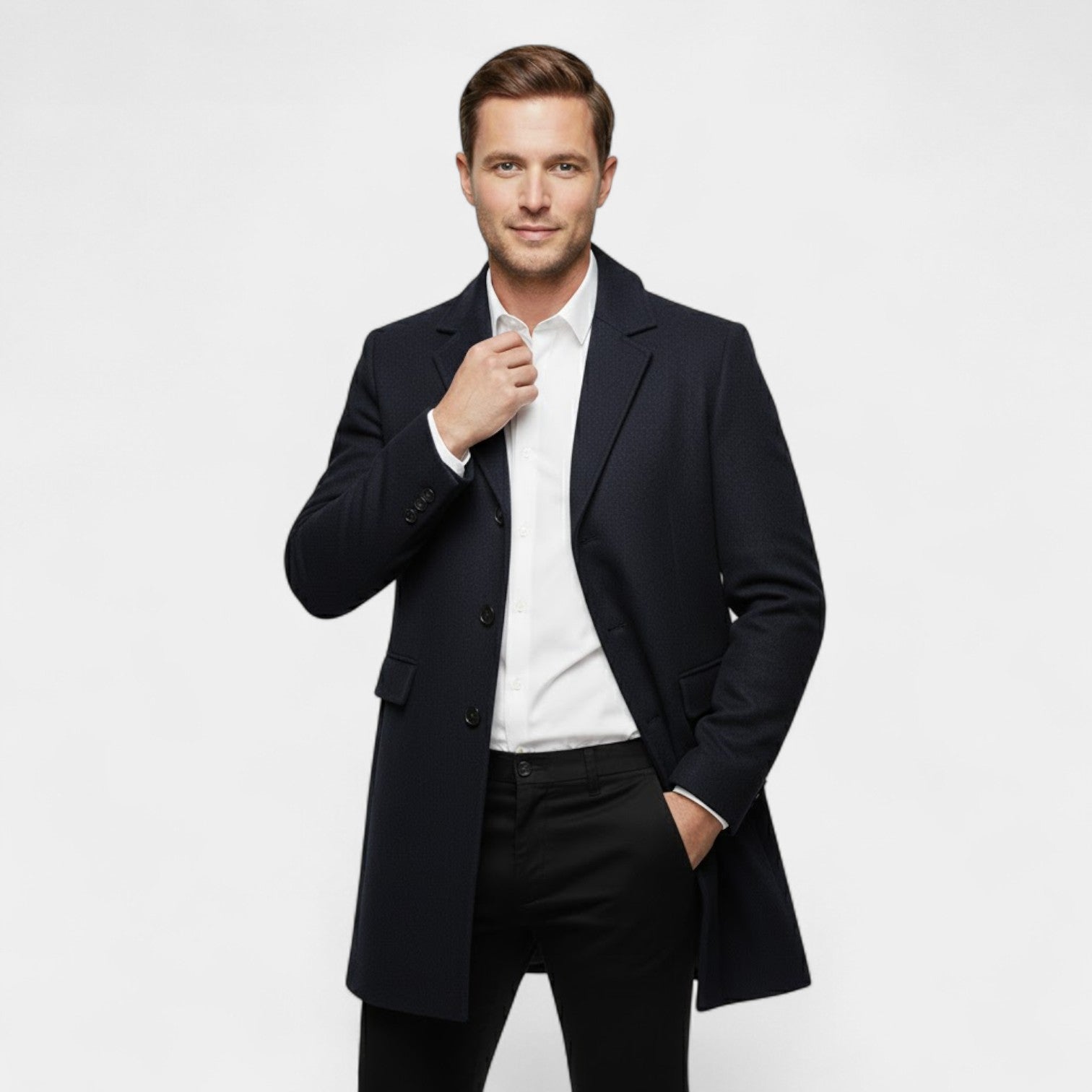 Riche | Manteau Homme en Laine – Long Trench Coupe Classique