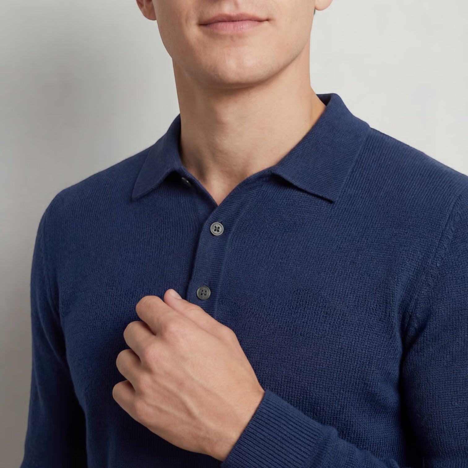 Riche | Polo manches longues homme – Coupe slim, élégance casual