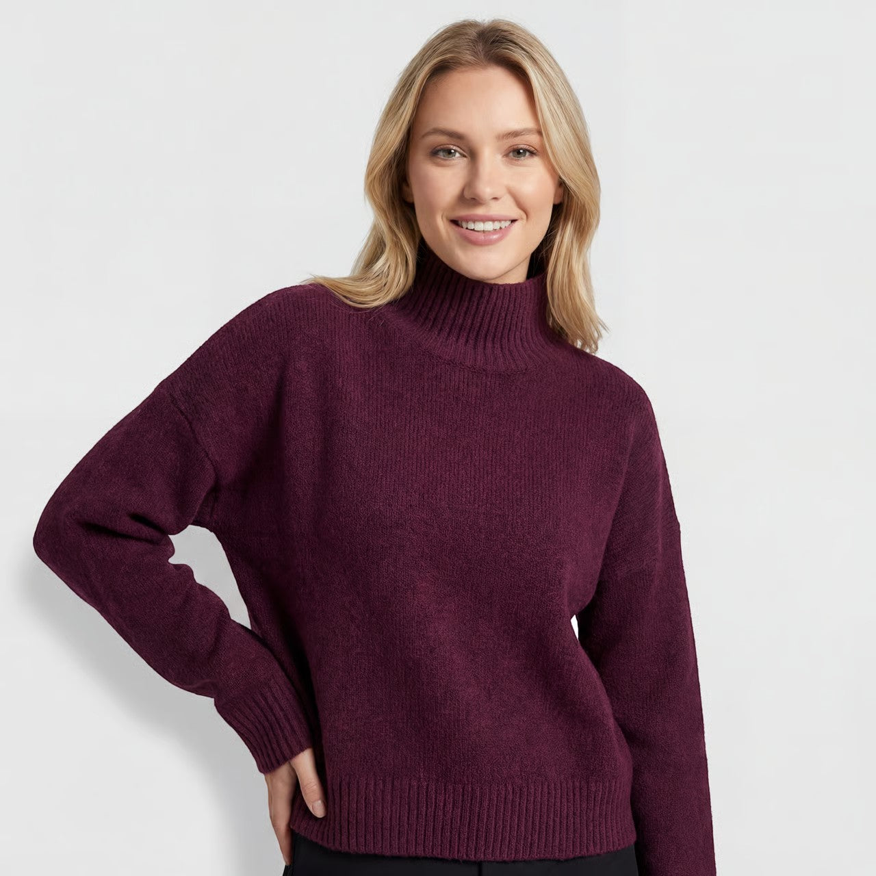 Riche | Pull Col Roulé en Maille Décontractée pour Femme