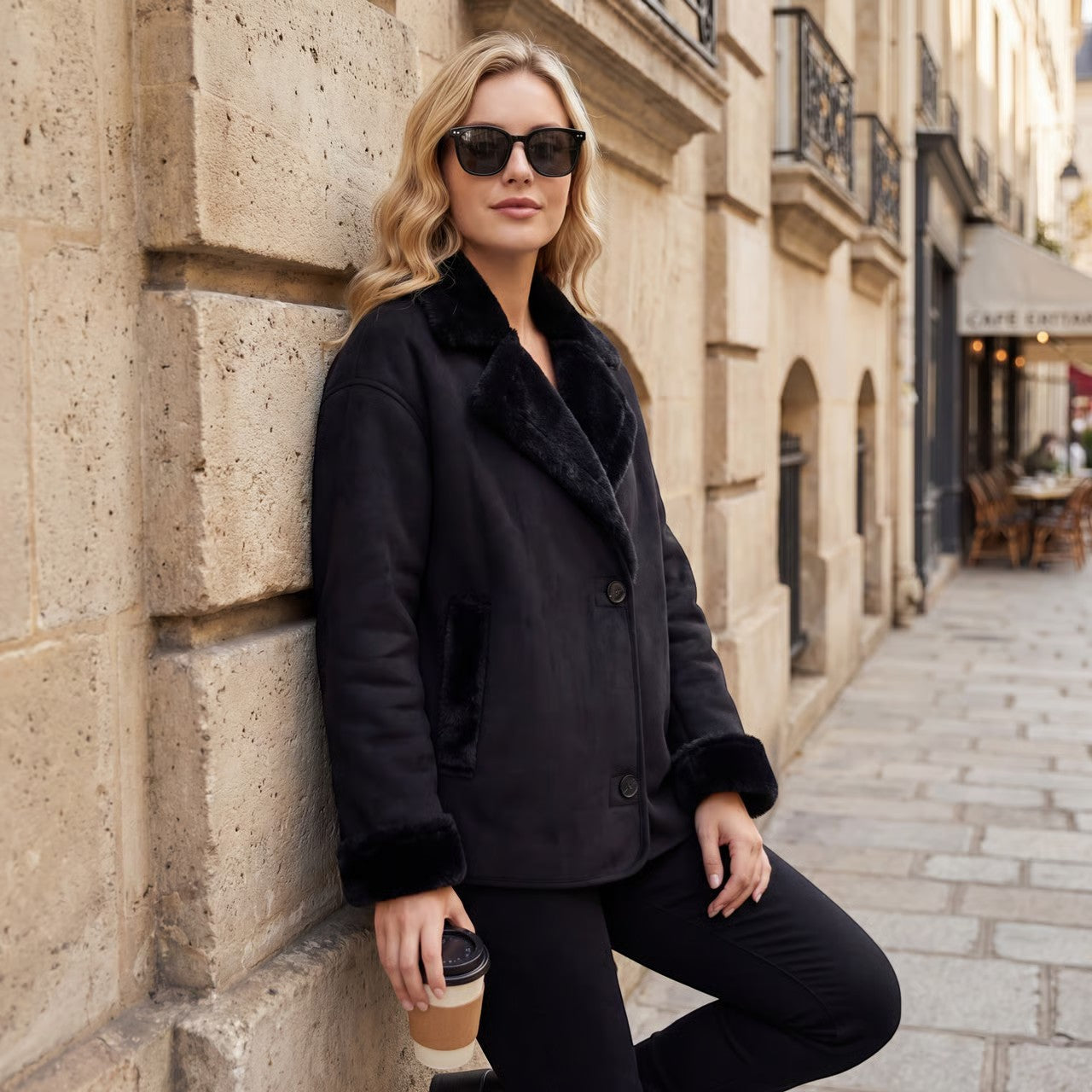 Riche | Veste d’Hiver en Fourrure Pelucheuse pour Femme