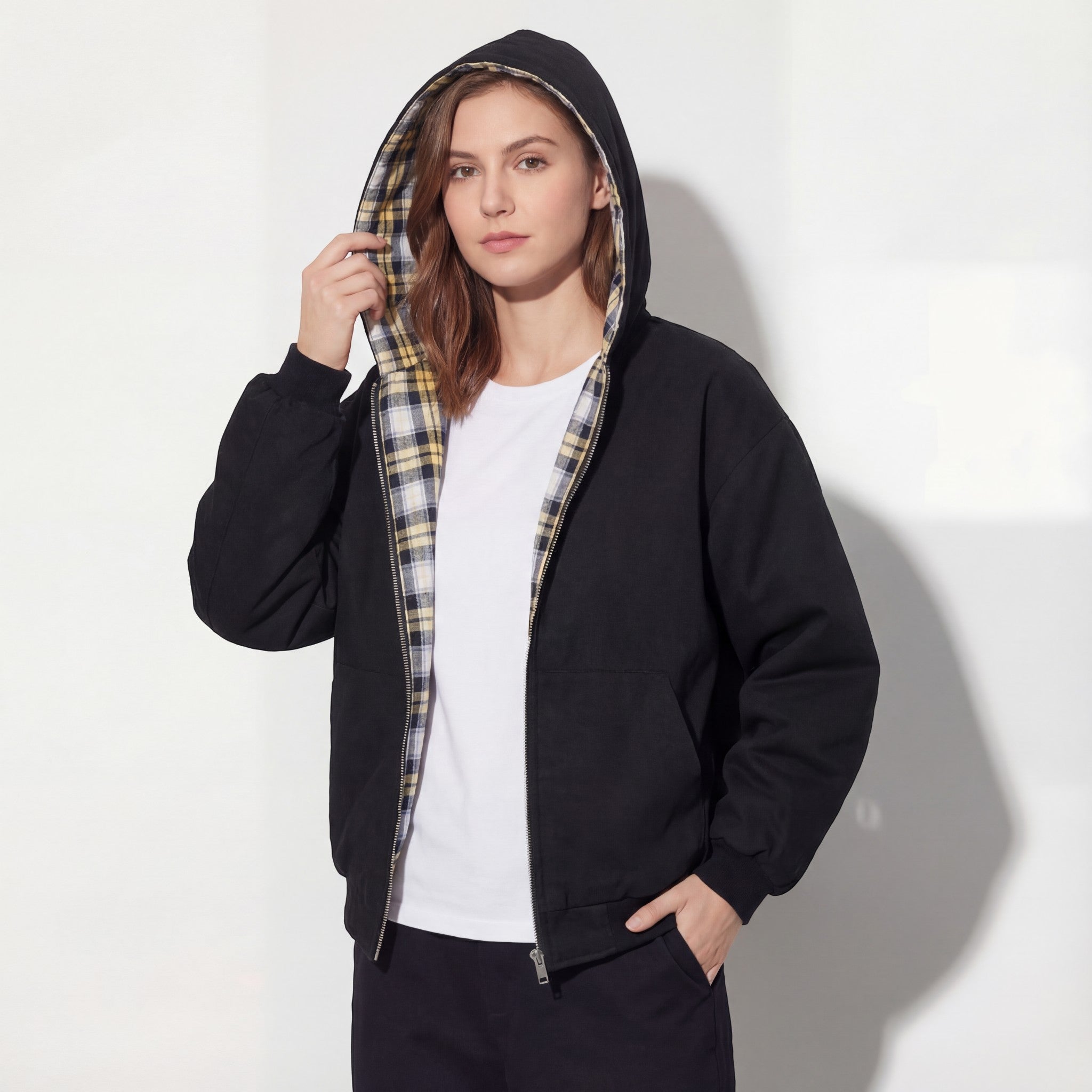 Riche | Veste réversible à capuche en maille pour femme et homme