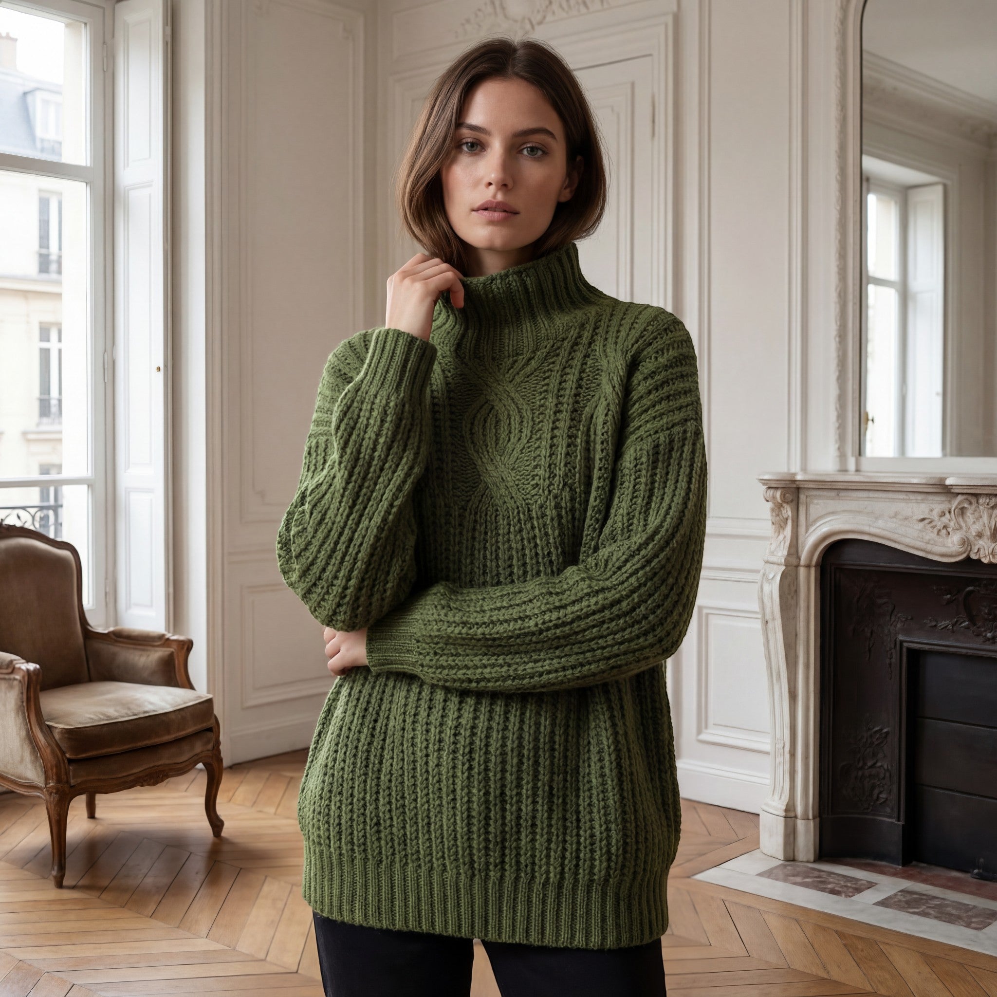 Riche | Pull à col montant en acrylique pour femme