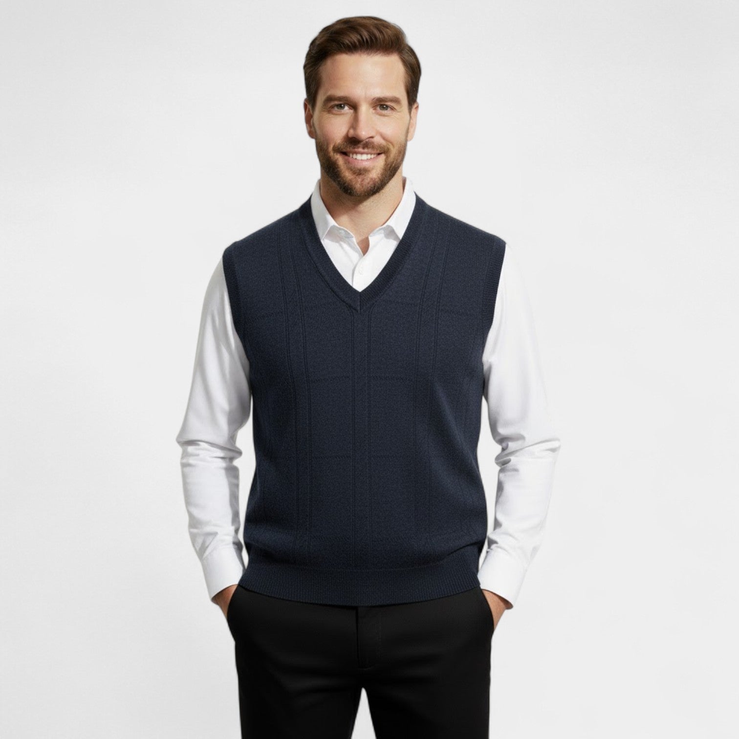 Riche | Gilet Sans Manches Homme en Maille – Col V Raffiné