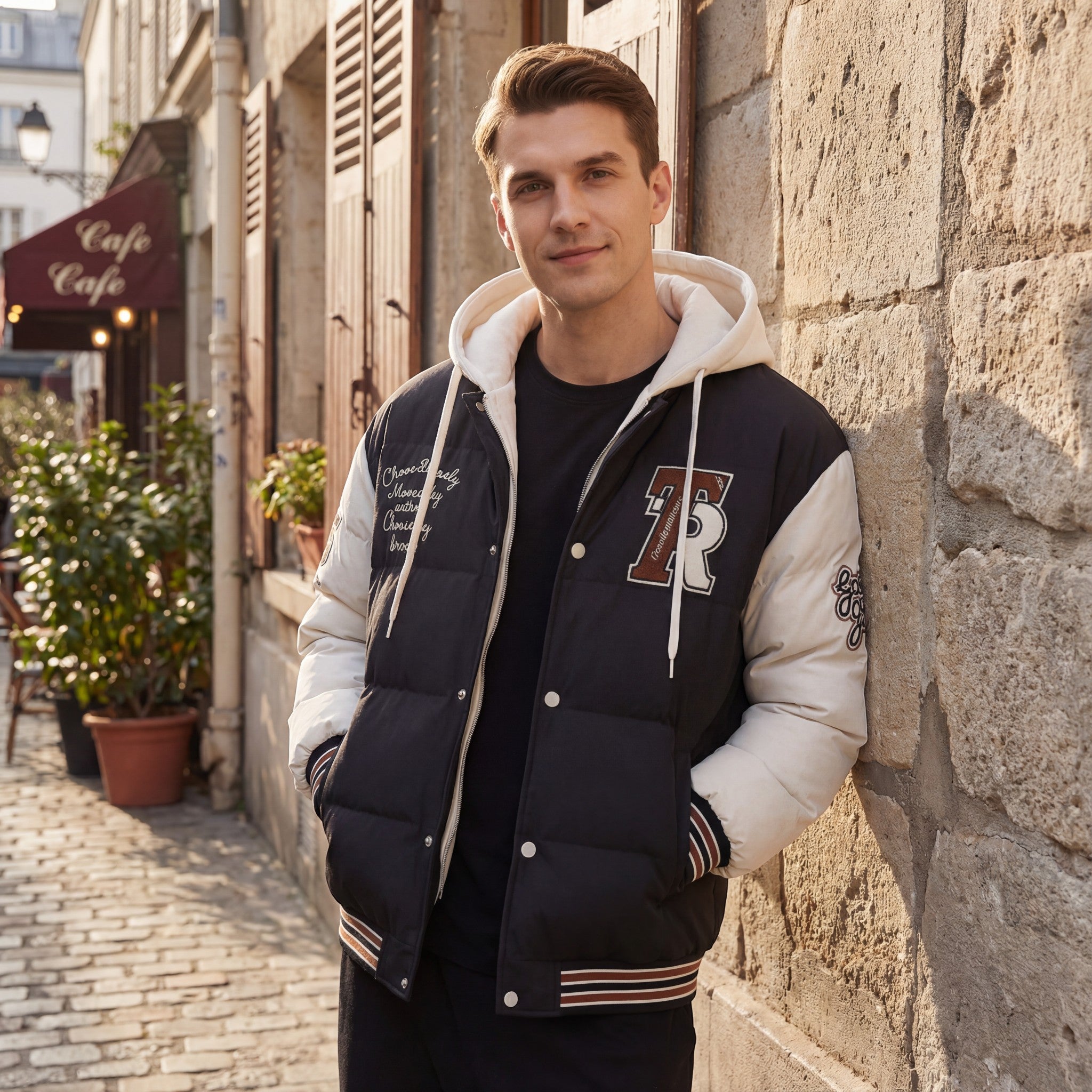 Riche | Doudoune Matelassée à Capuche d’Hiver pour Homme