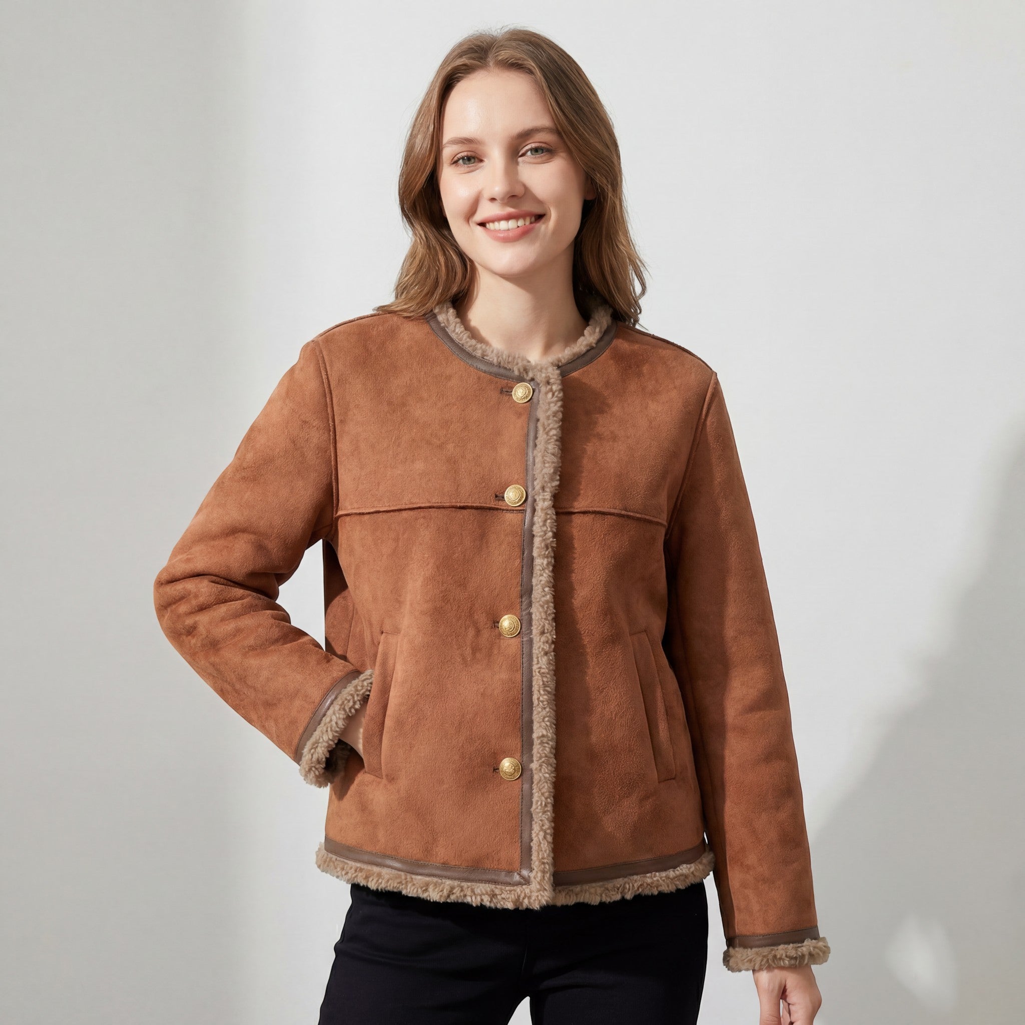 Riche | Manteau femme en peluche laine d’agneau