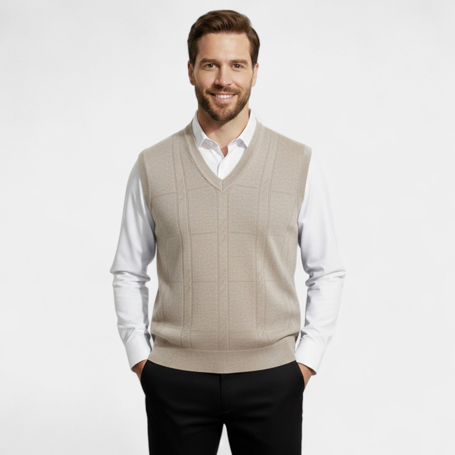 Riche | Gilet Sans Manches Homme en Maille – Col V Raffiné