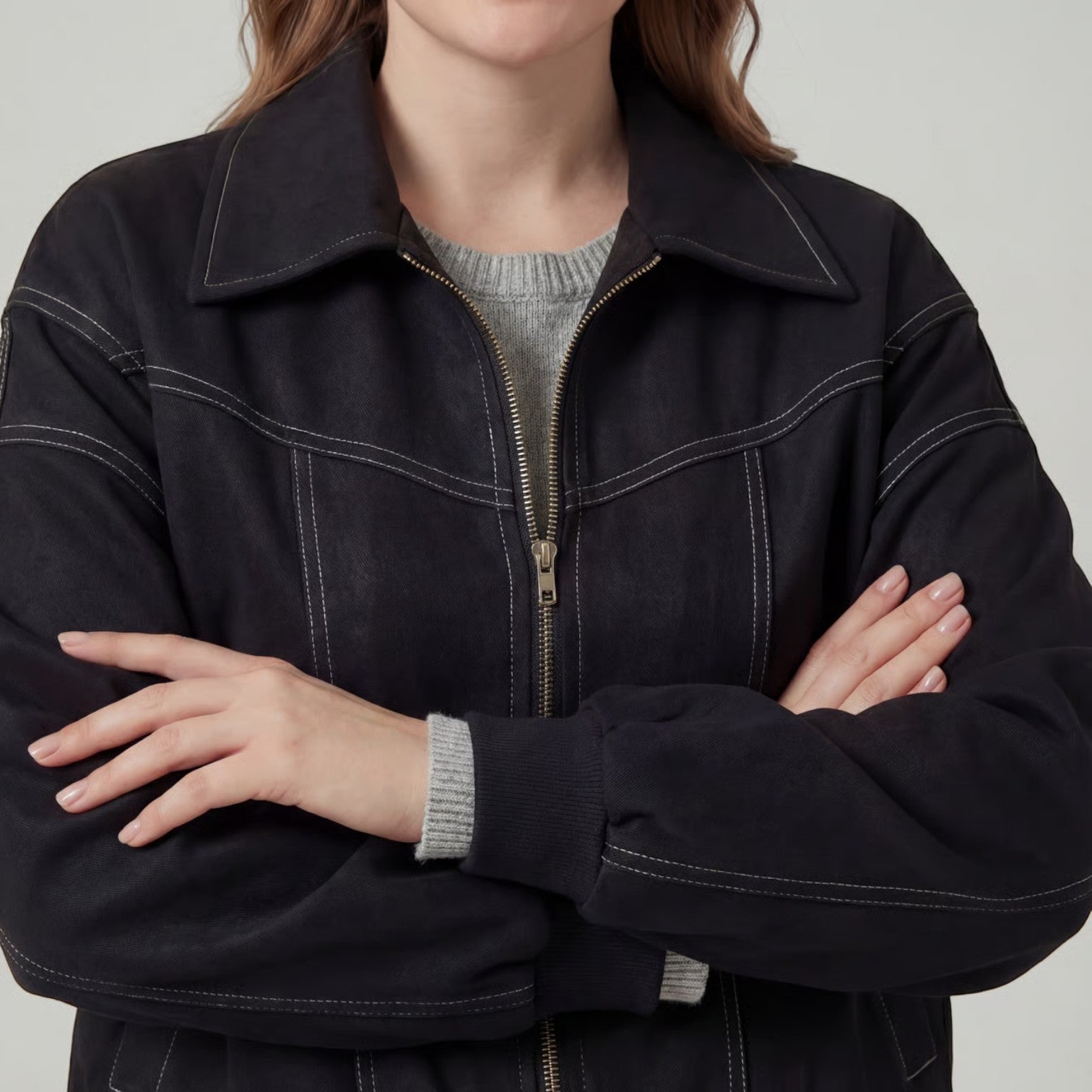 Riche | Veste Moto Zippée Effet Cuir pour Femme