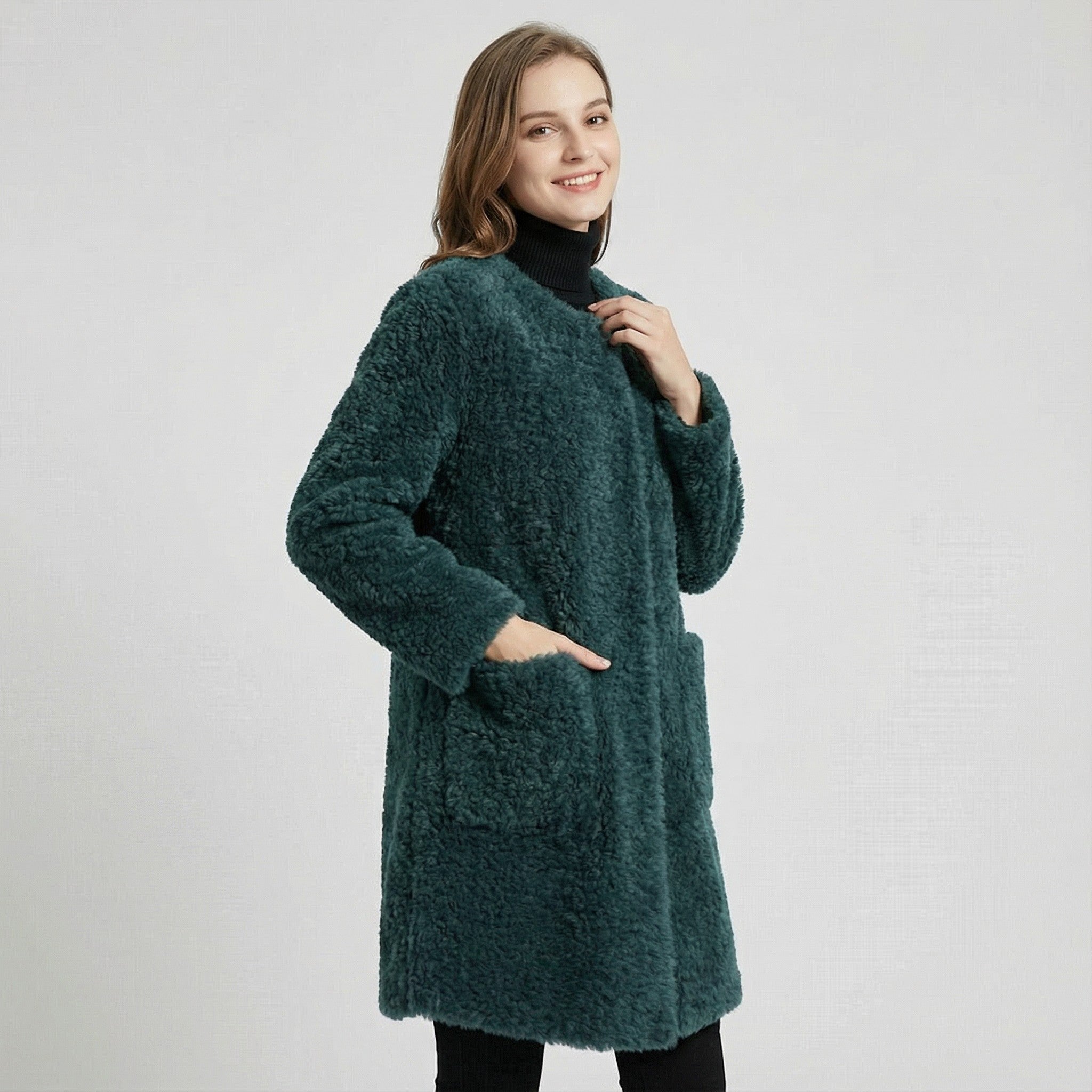 Riche | Manteau mi-long texturé pour femme