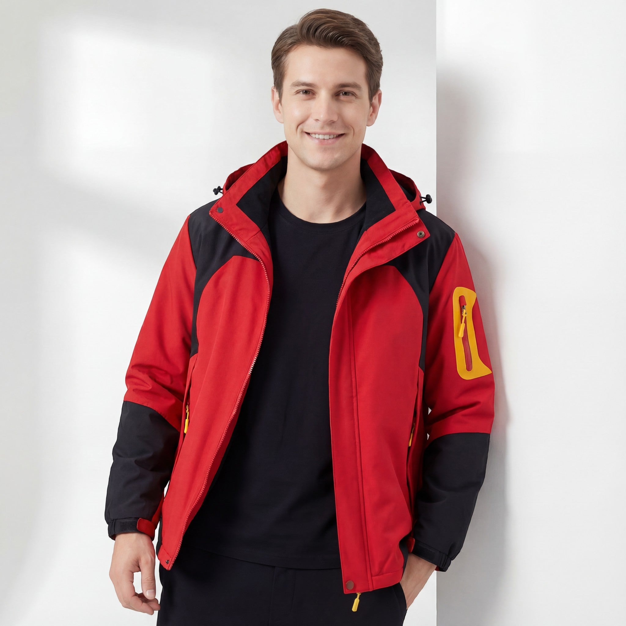 Riche | Veste à Capuche Imperméable et Coupe-Vent 3-en-1 Doublée Polaire pour Homme