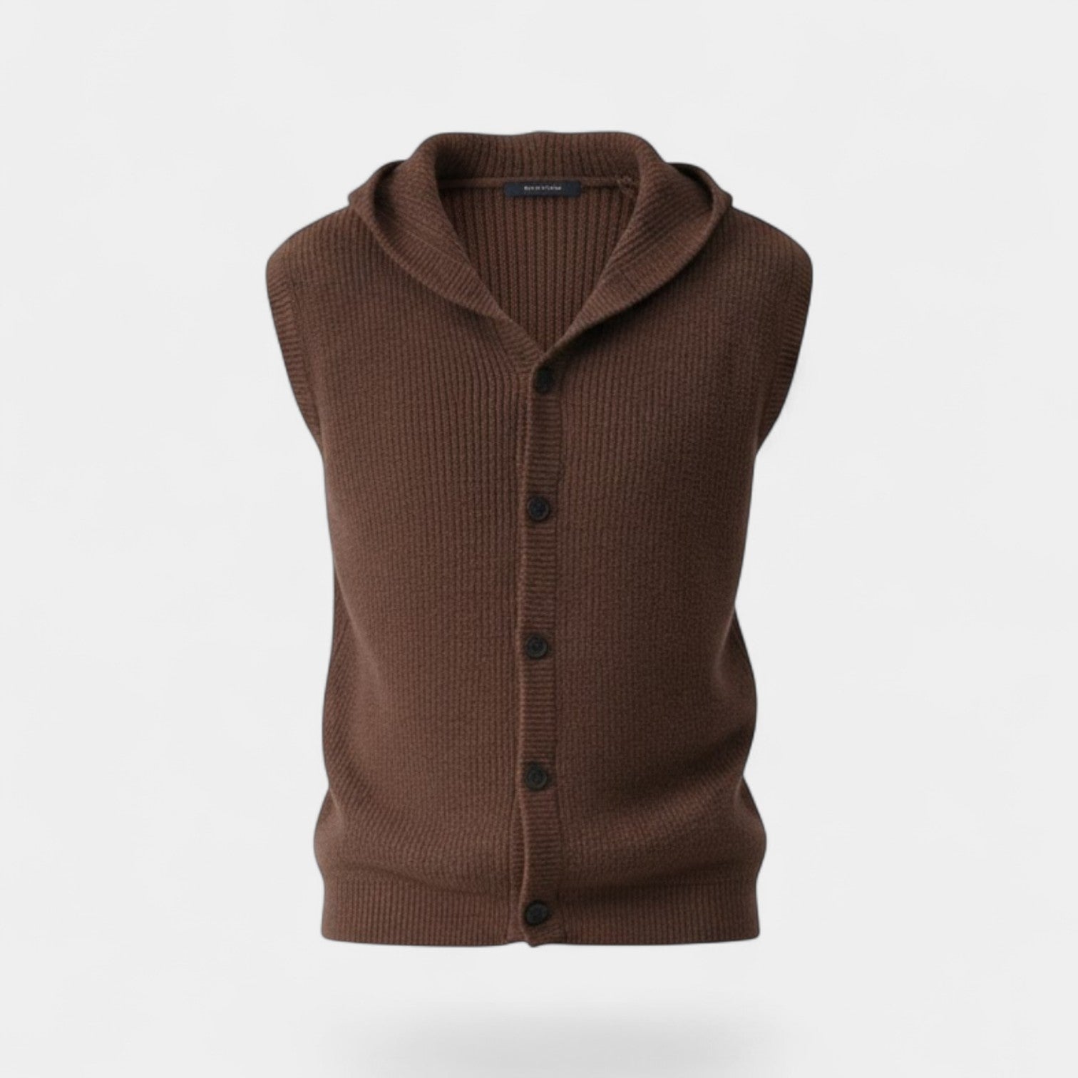 Riche | Gilet Sans Manches Col V Homme – 100% Laine Mérinos à Capuche