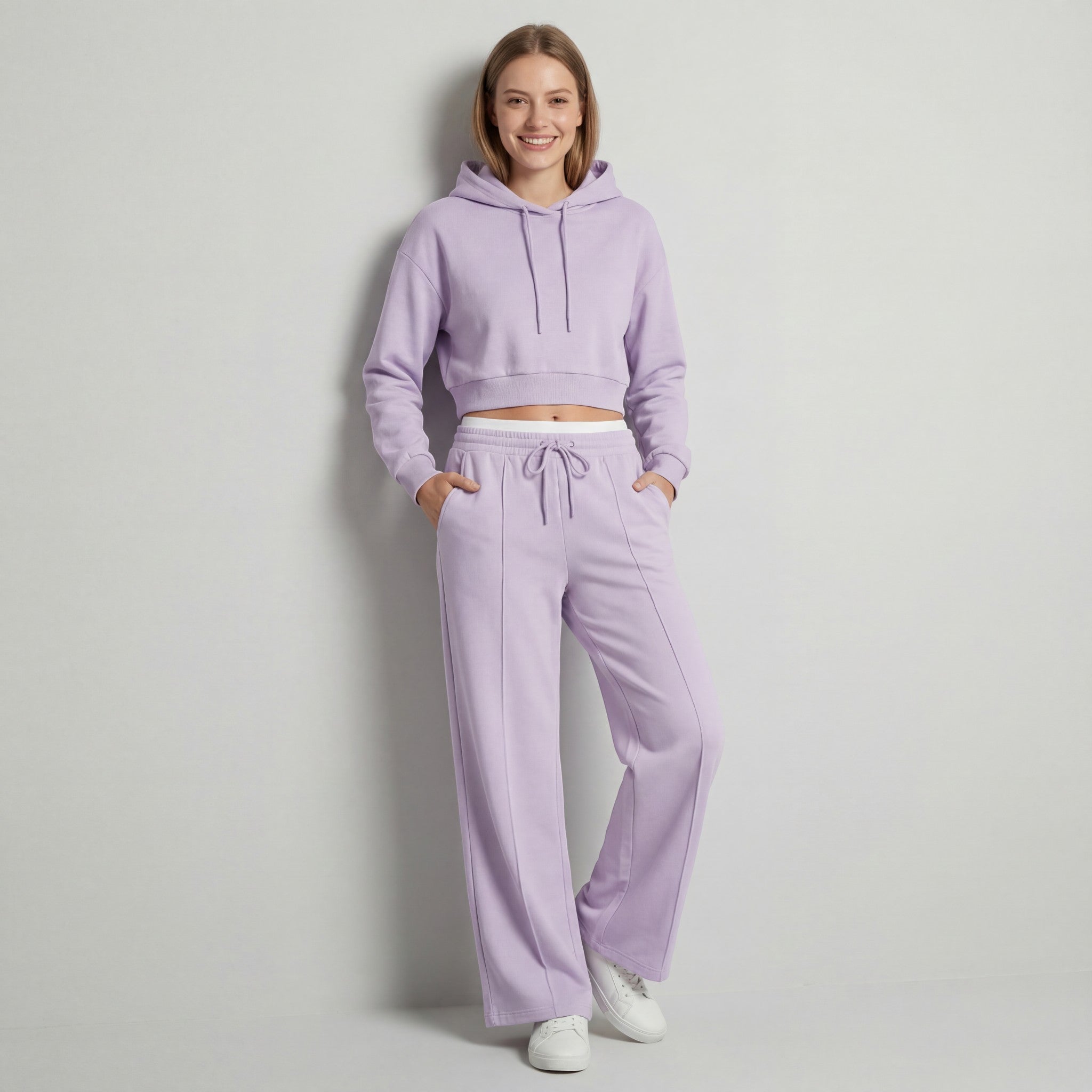 Riche | Ensemble femme en maille fine à capuche