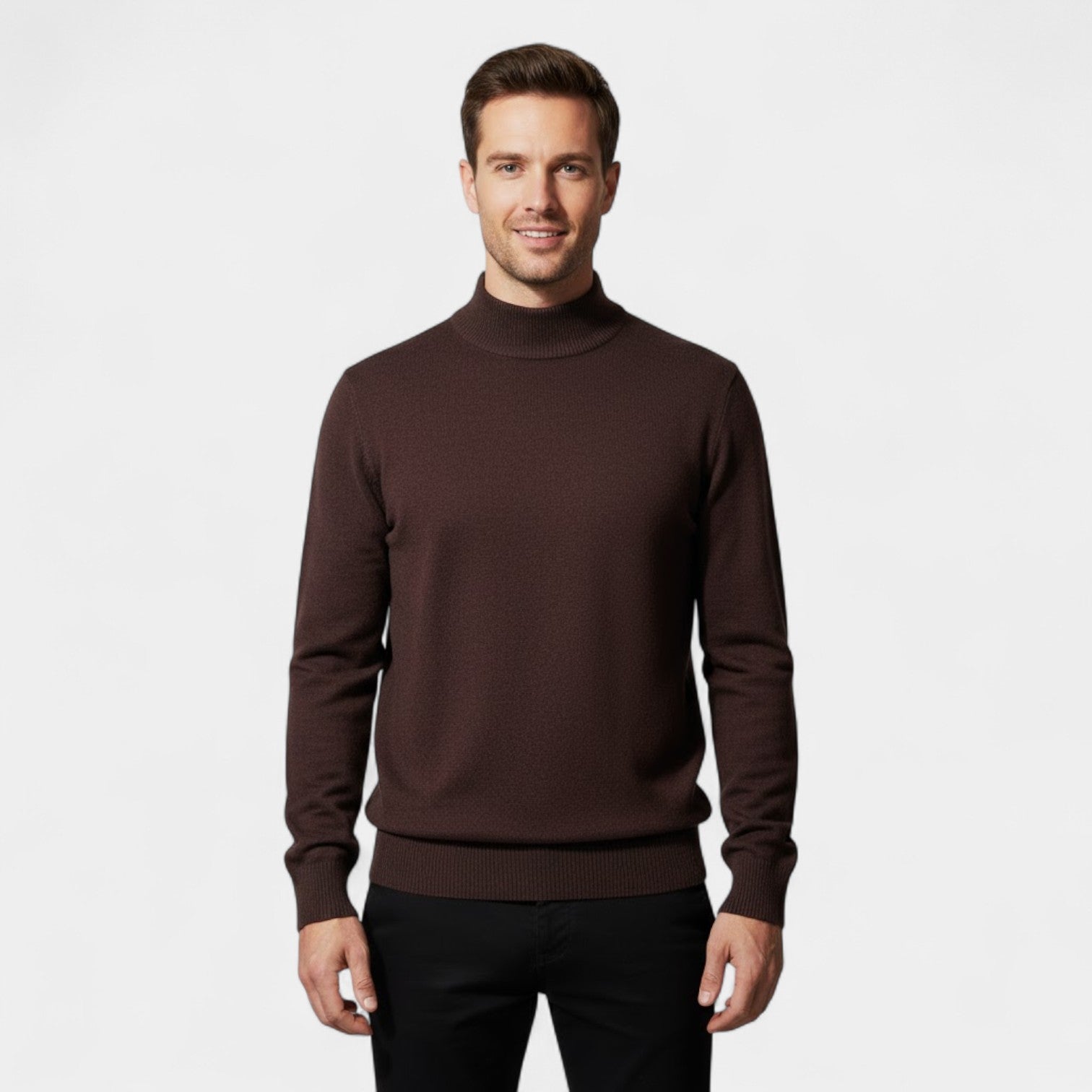 Riche | Pull Homme en Maille – Col Demi-Montant Coupe Confort