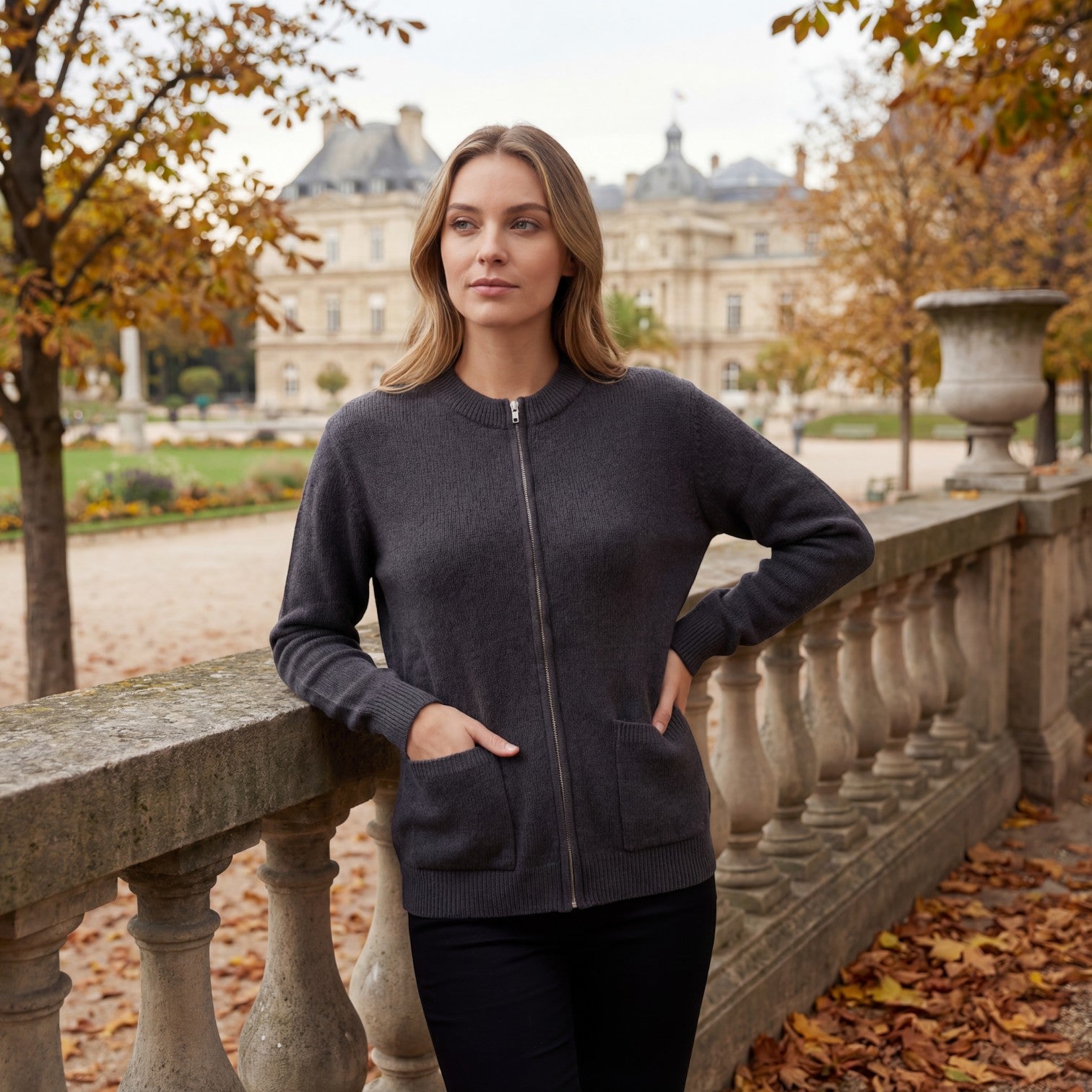 Riche | Pull Cardigan Femme en Maille Zippée