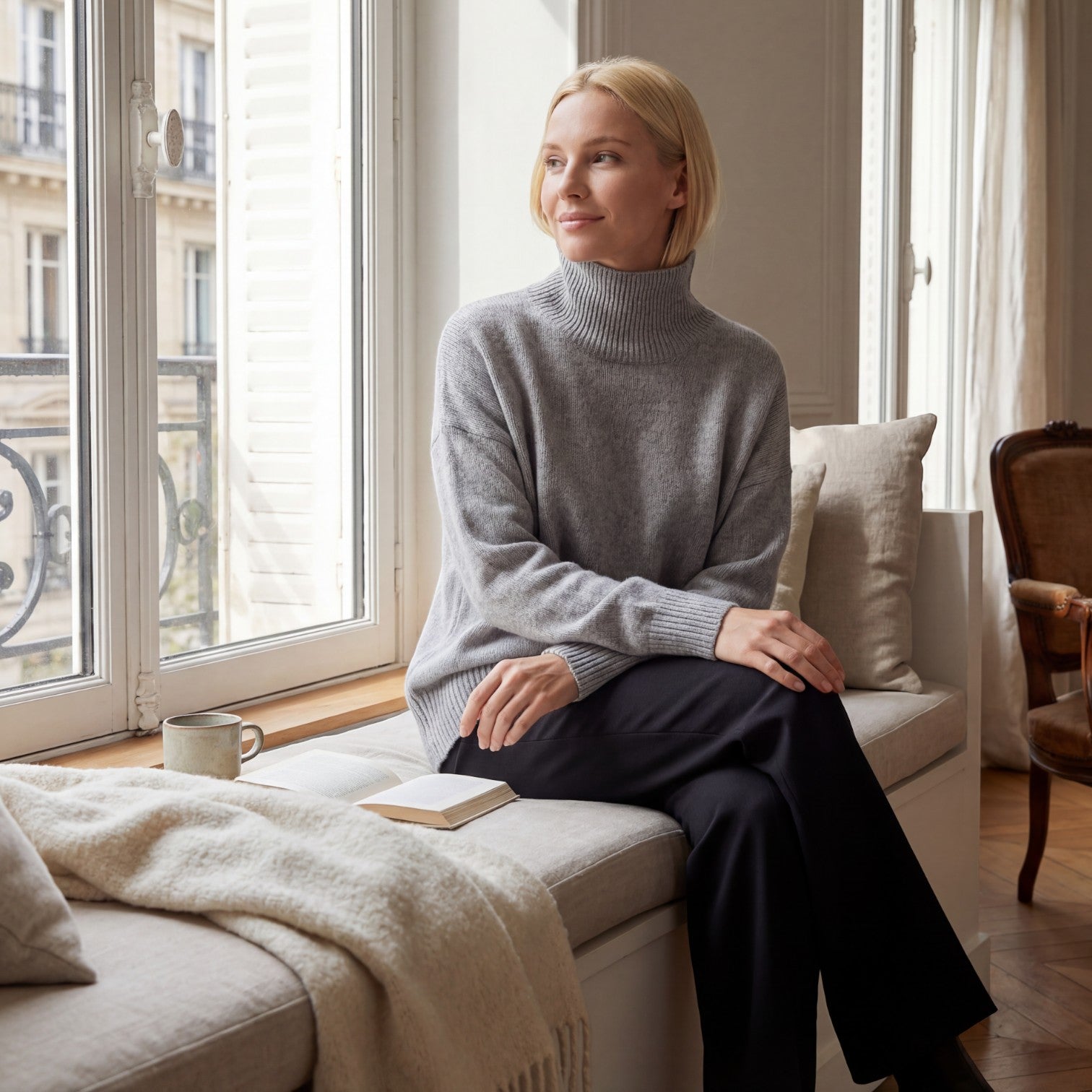 Riche | Pull Femme Col Roulé en Maille Acrylique