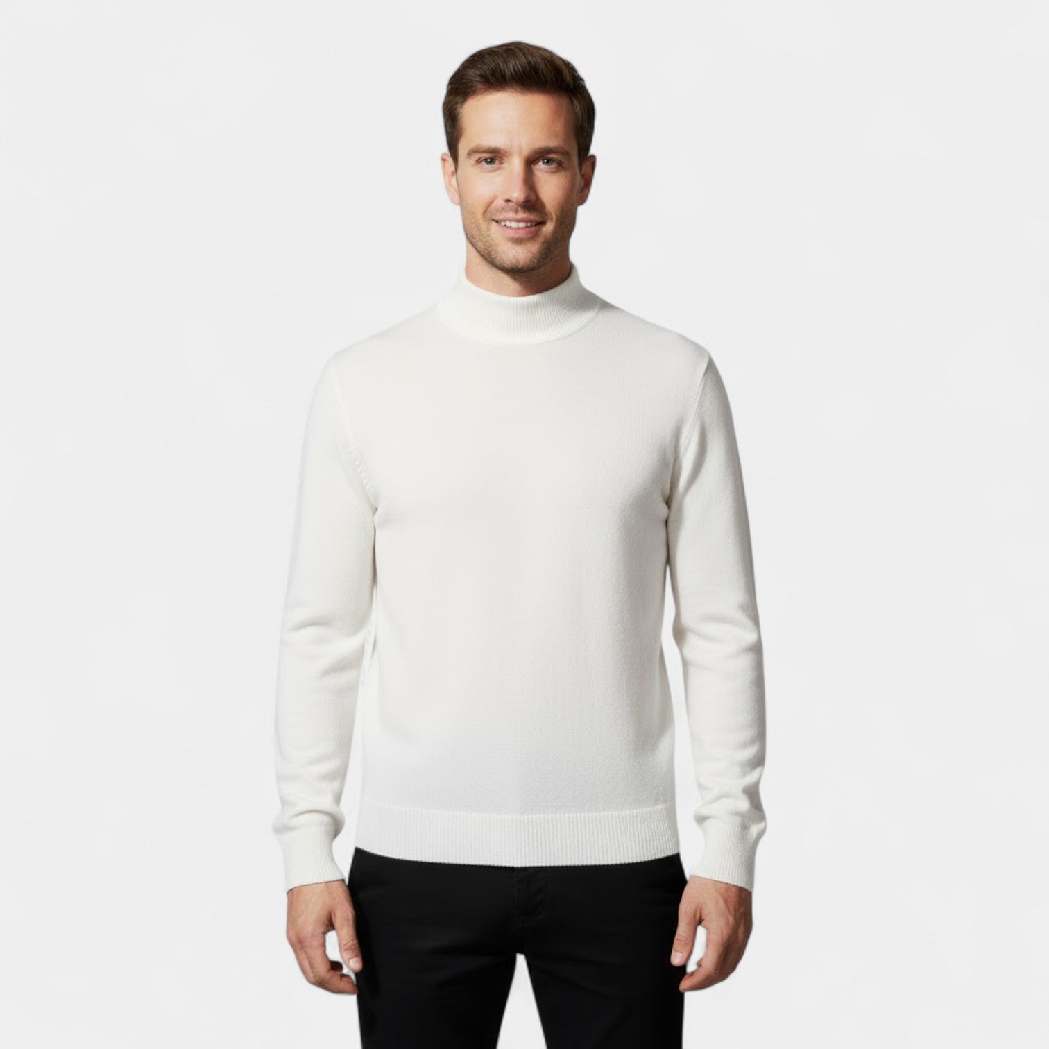 Riche | Pull Homme en Maille – Col Demi-Montant Coupe Confort