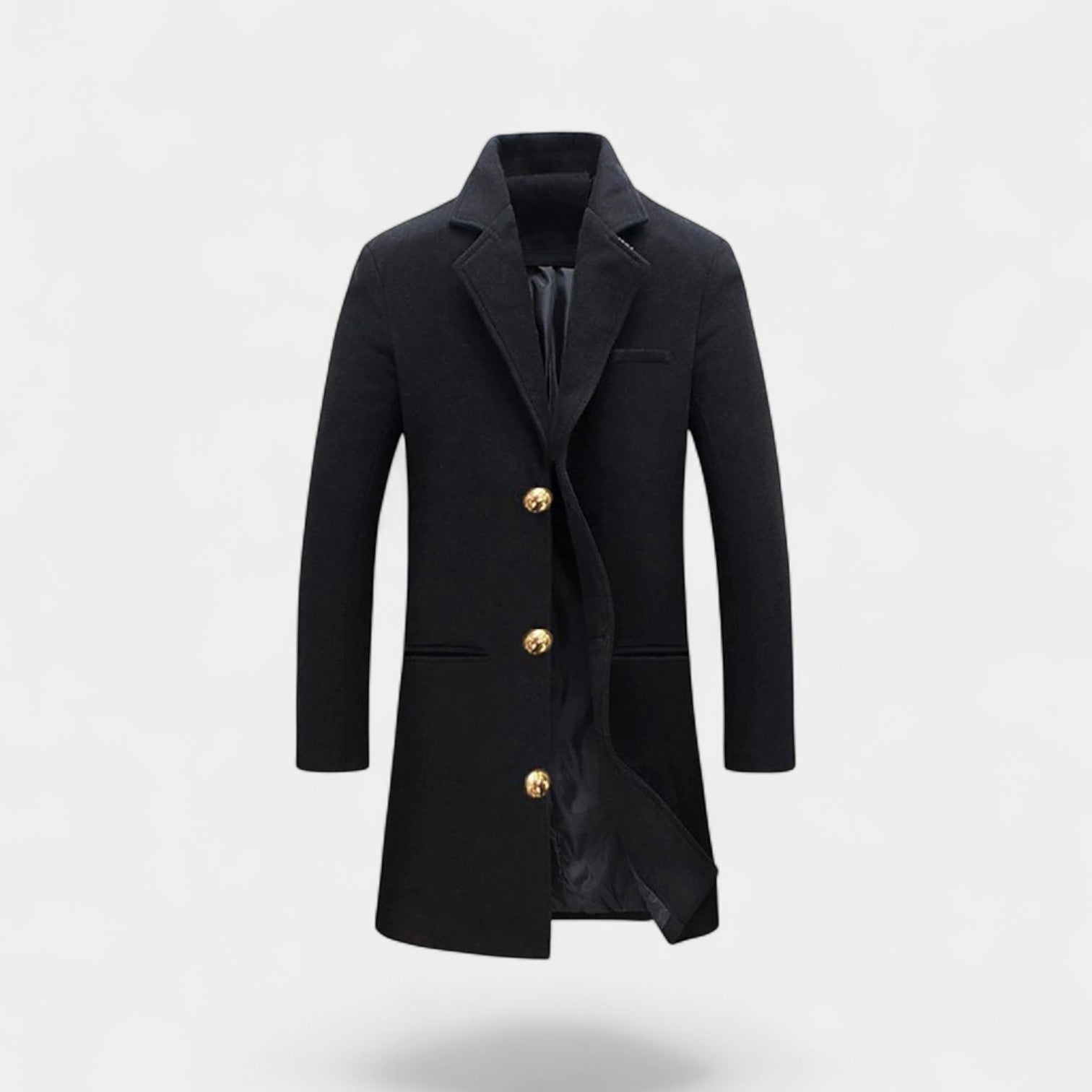 Riche | Manteau Homme en Laine – Mi-Long à Simple Boutonnage Classique