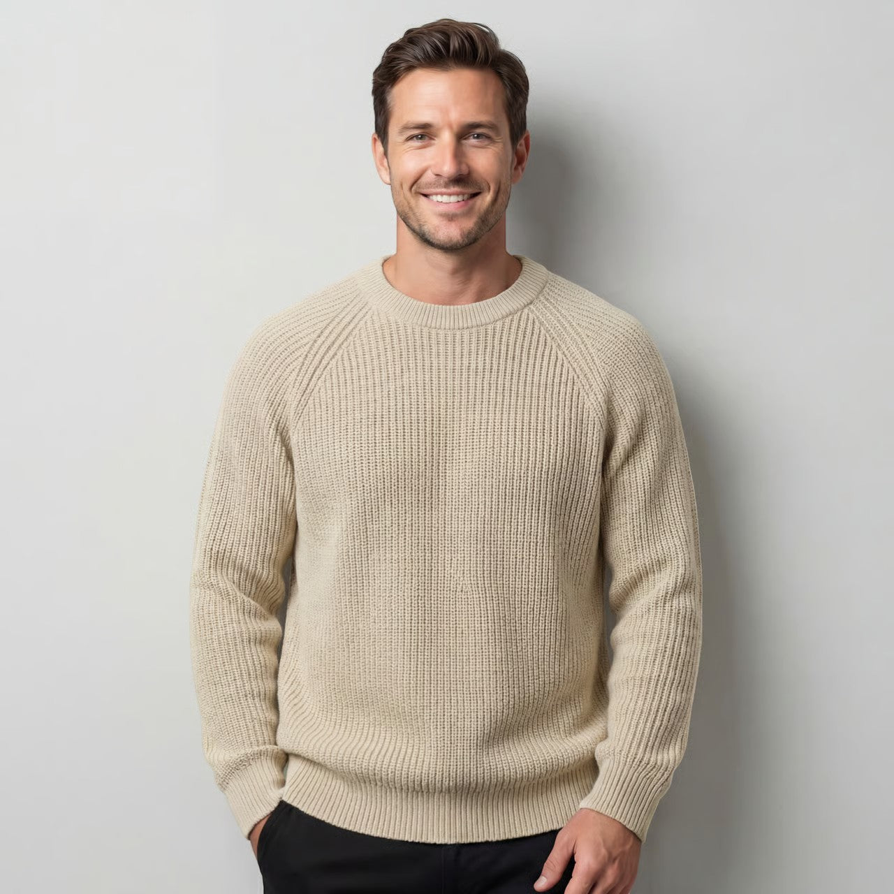 Riche | Pull homme oversize – Maille côtelée épaisse