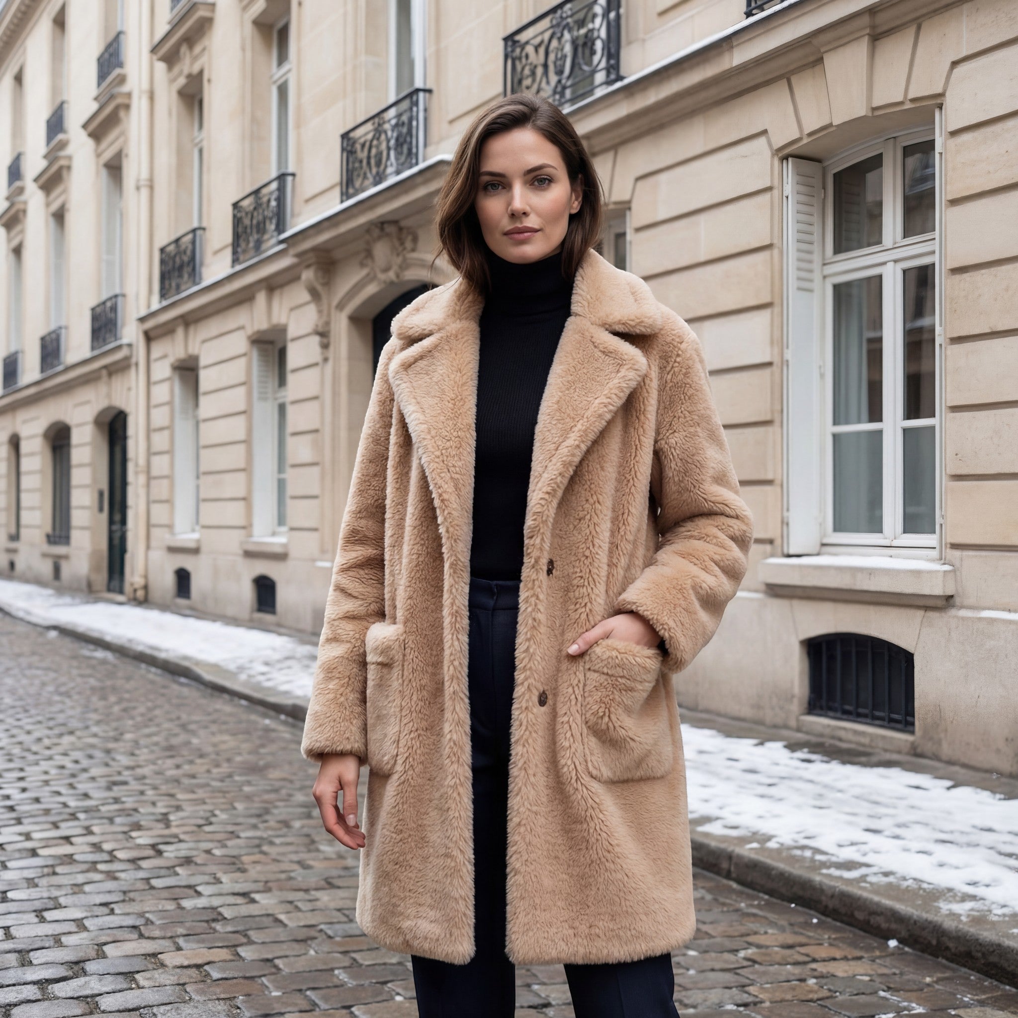 Riche | Manteau mi-long texturé pour femme