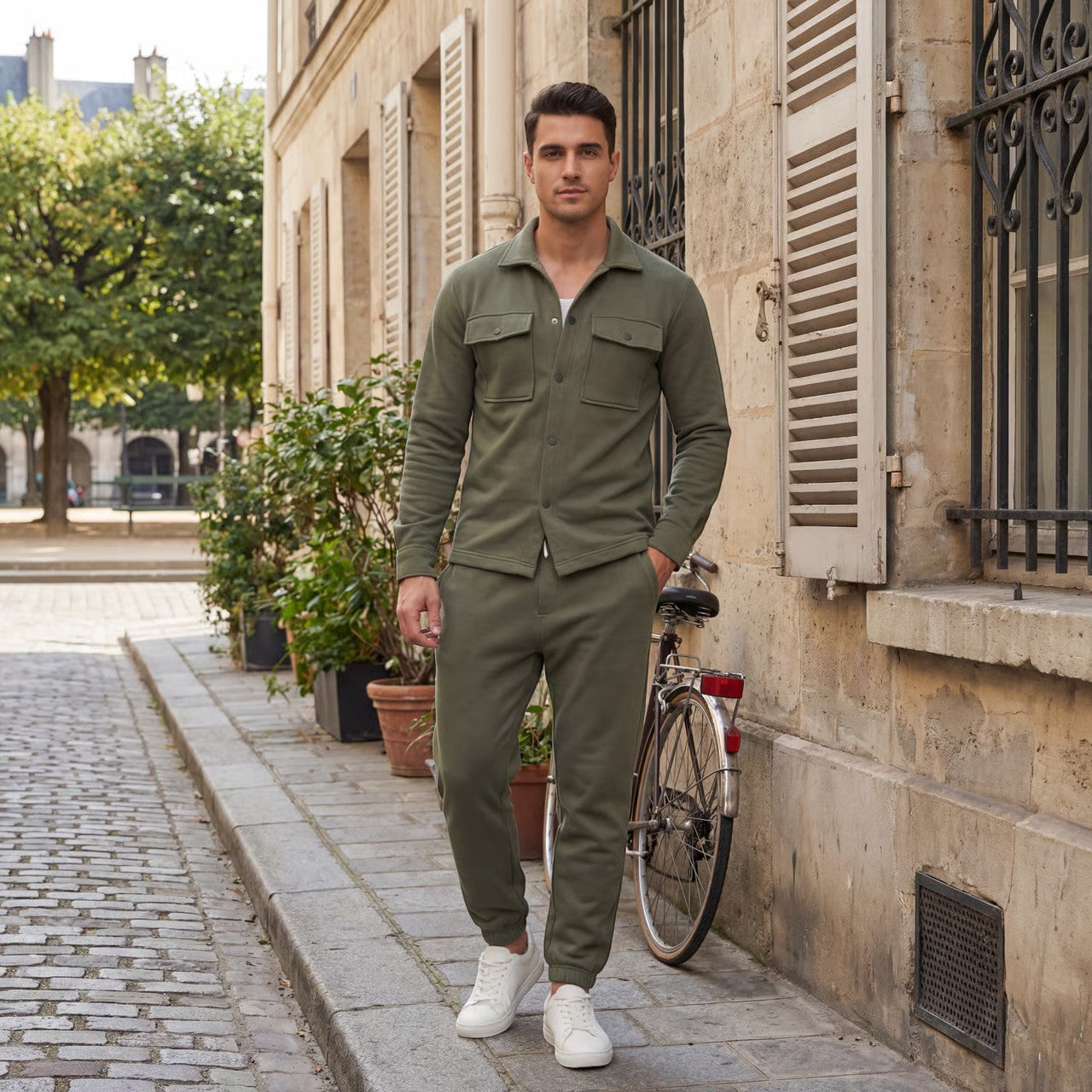 Riche | Ensemble Casual Deux Pièces en Coton pour Homme