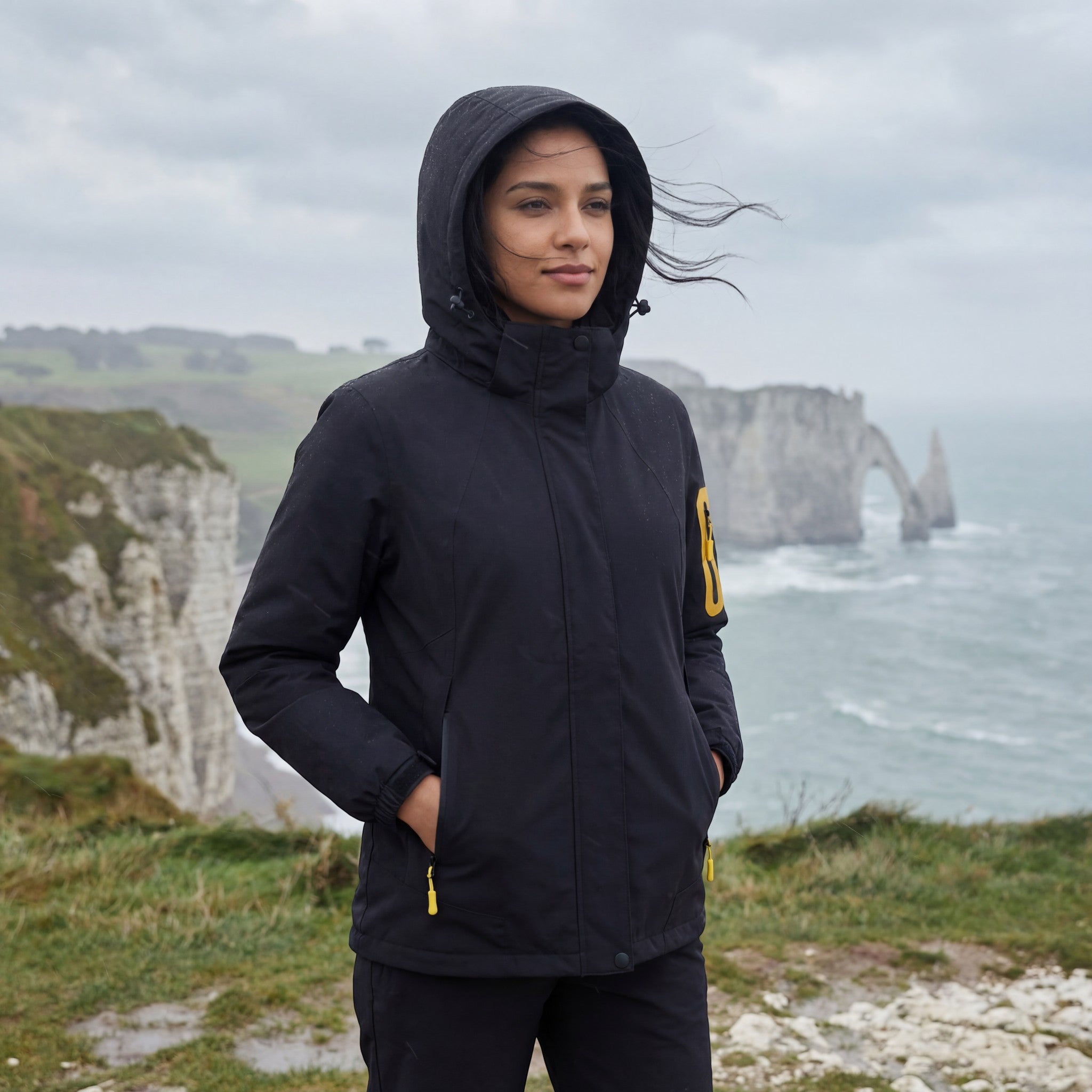 Riche | Veste à Capuche Imperméable et Coupe-Vent 3-en-1 Doublée Polaire pour Femme