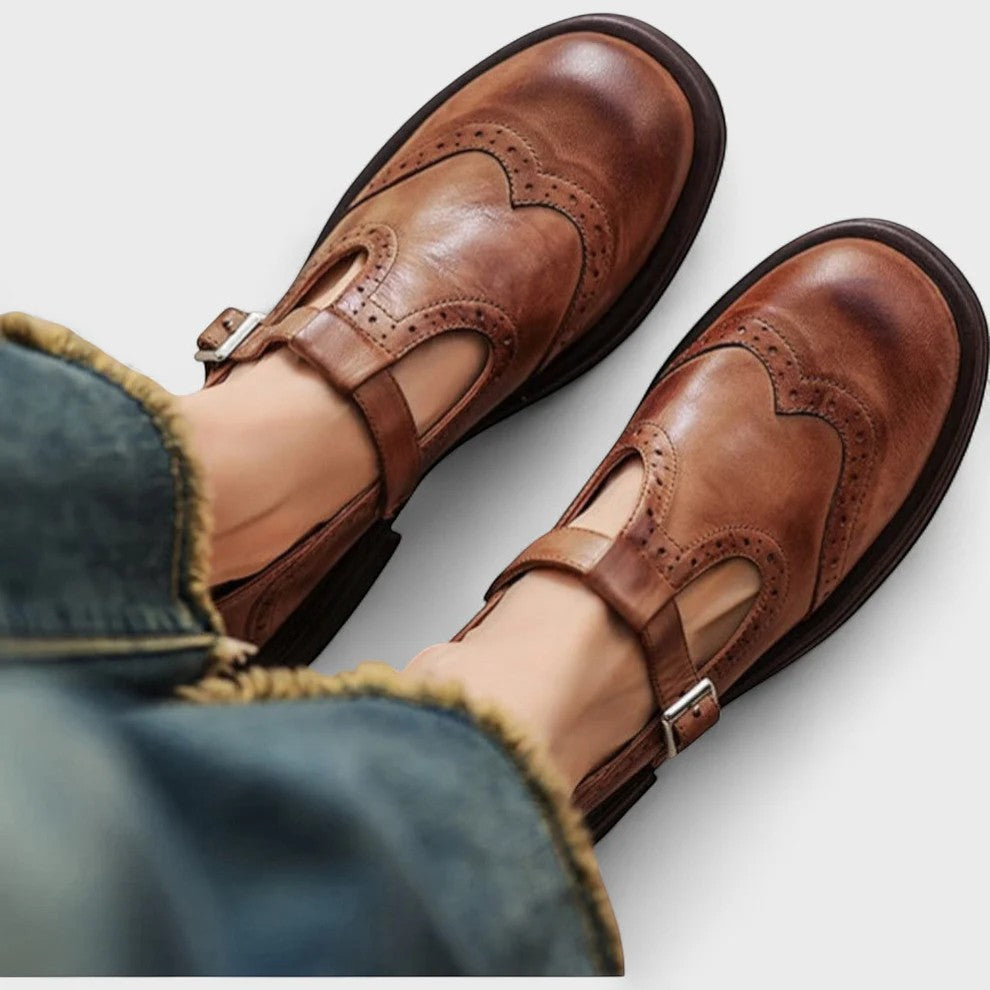 Riche | Chaussures Femme Structurées à Talon Épais en Cuir