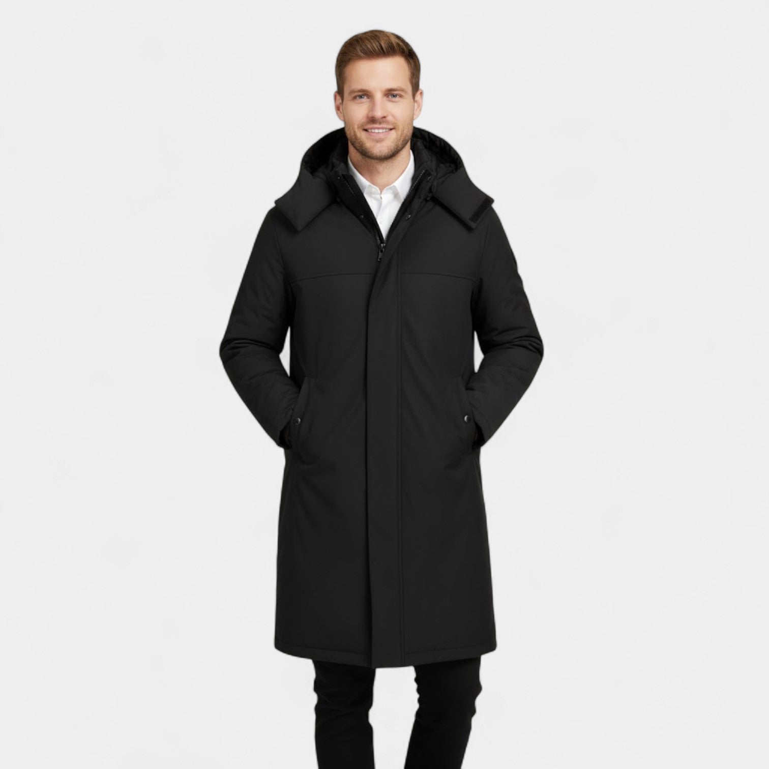 Riche | Manteau Homme en Coton à Capuche – Long Imperméable