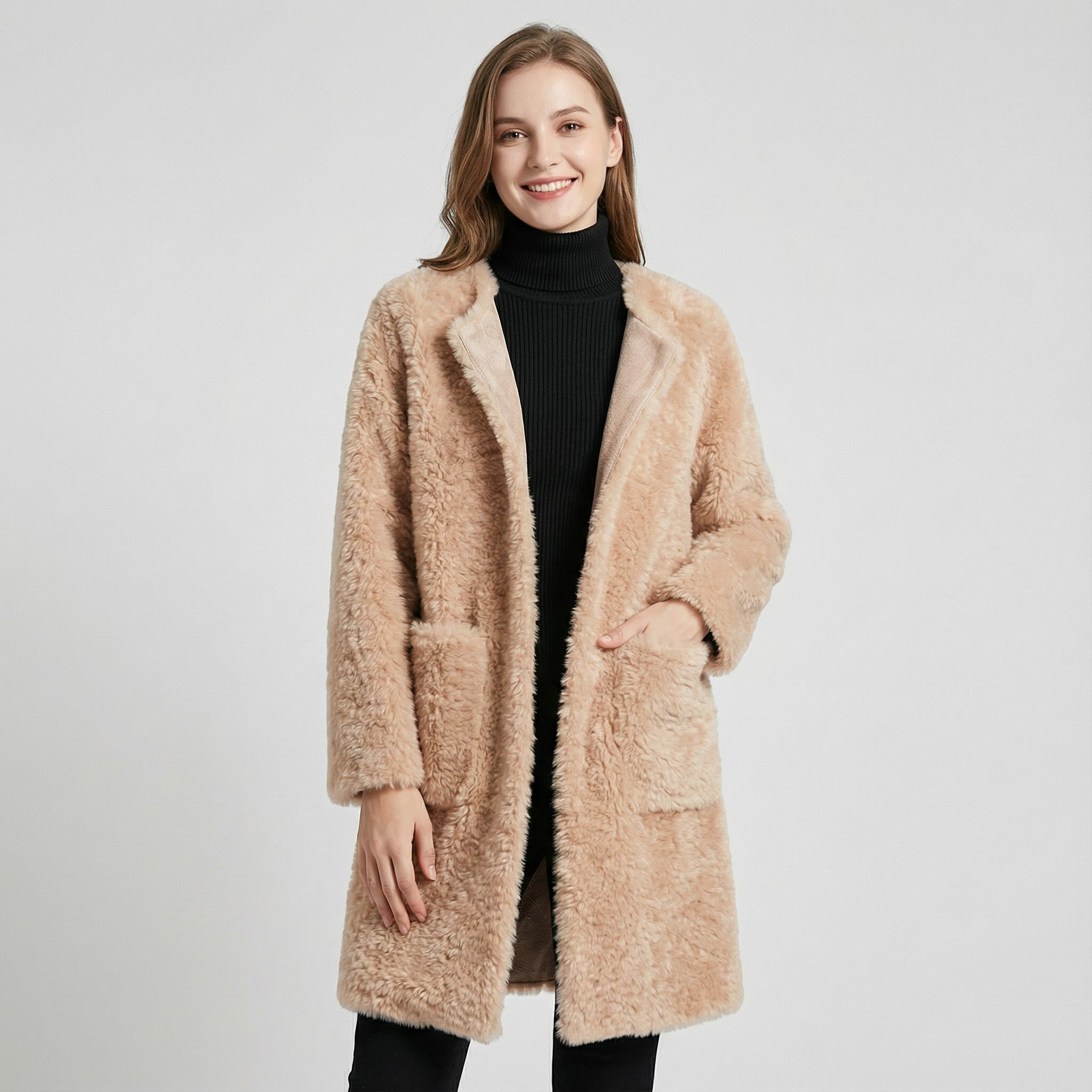 Riche | Manteau mi-long texturé pour femme