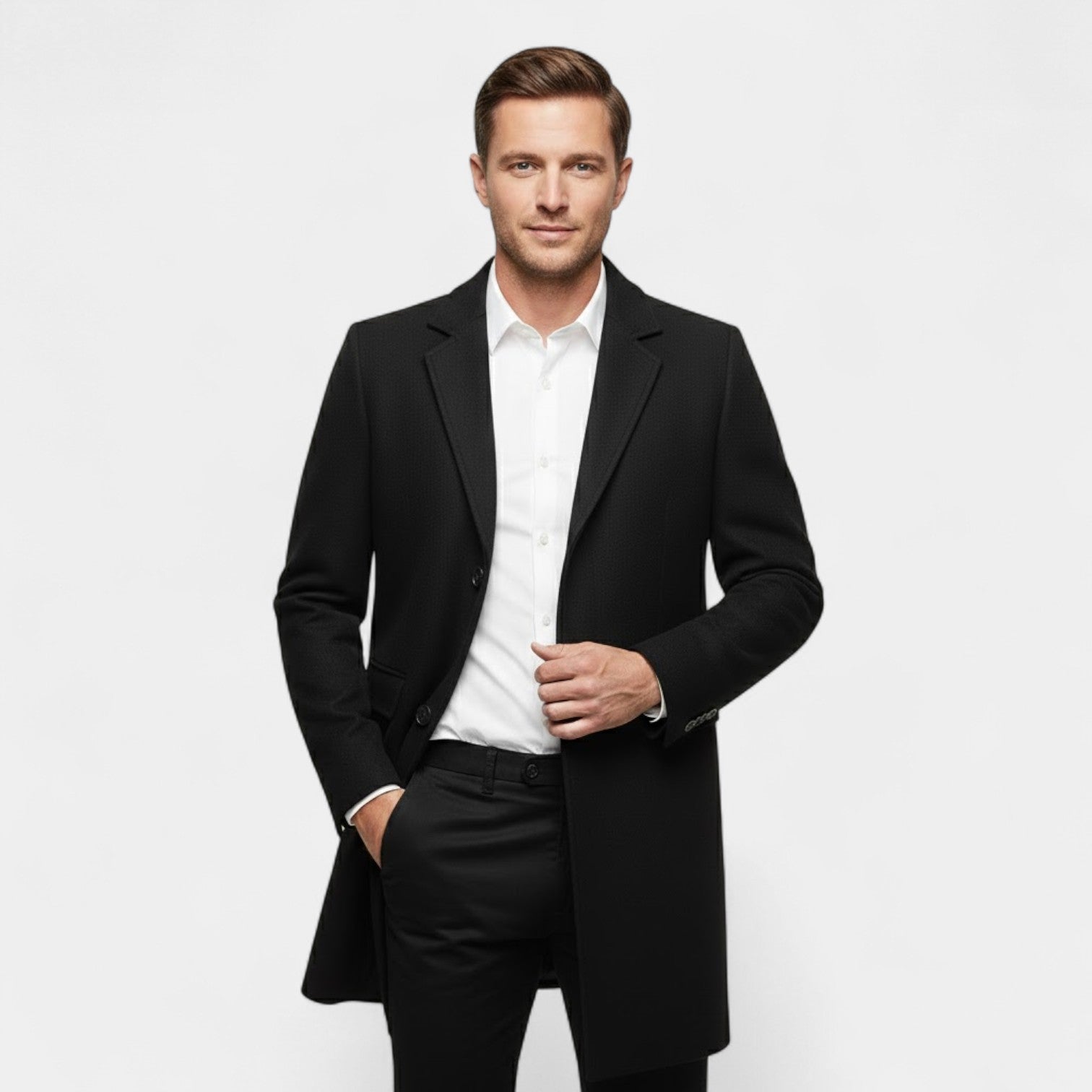 Riche | Manteau Homme en Laine – Long Trench Coupe Classique