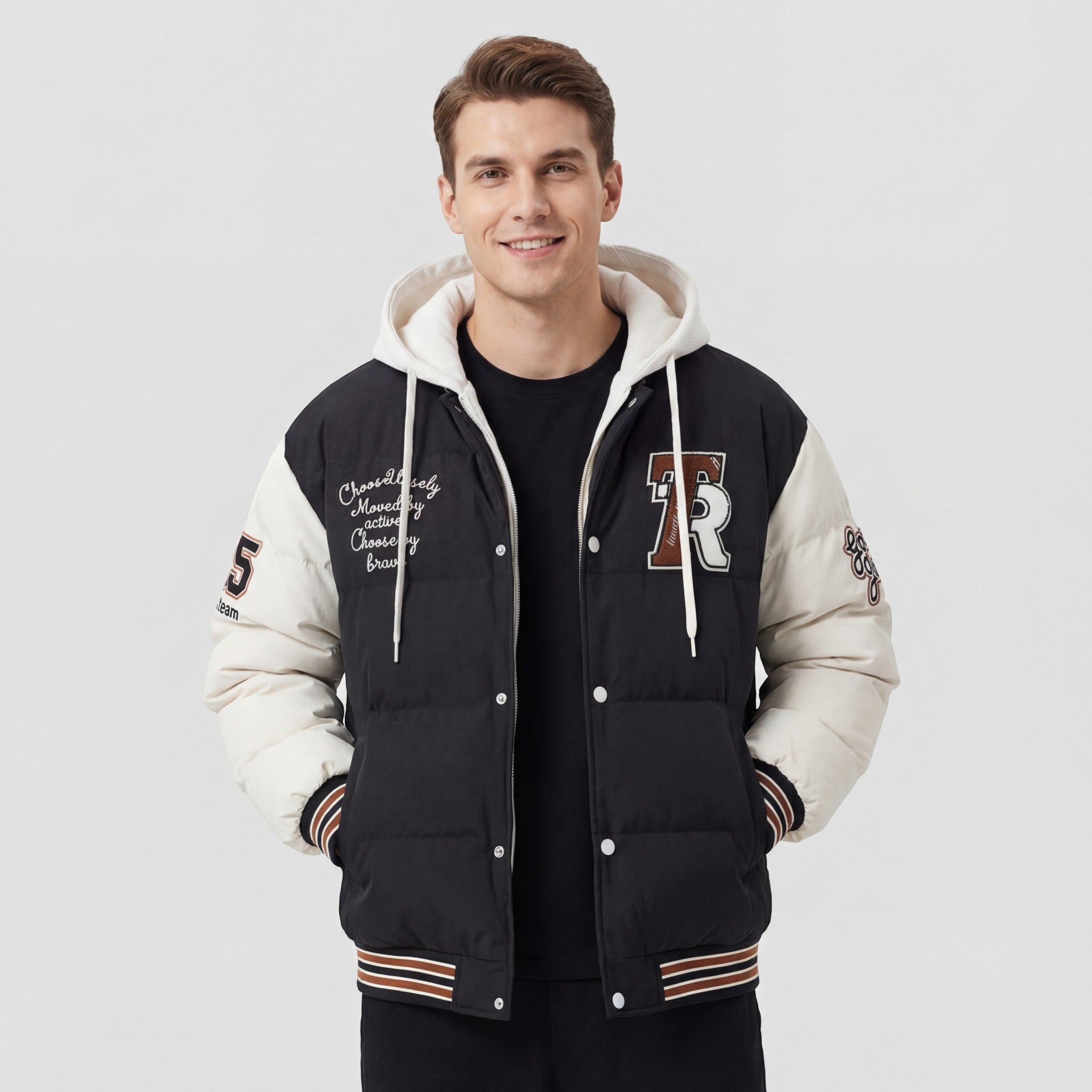 Riche | Doudoune Matelassée à Capuche d’Hiver pour Homme