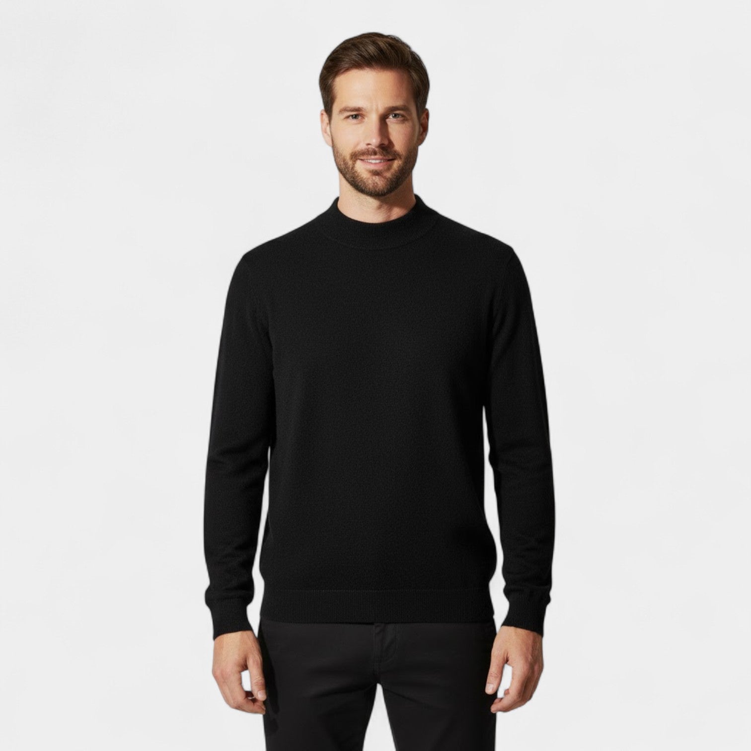 Riche | Pull Homme en Cachemire – Col Montant Demi-Hauteur