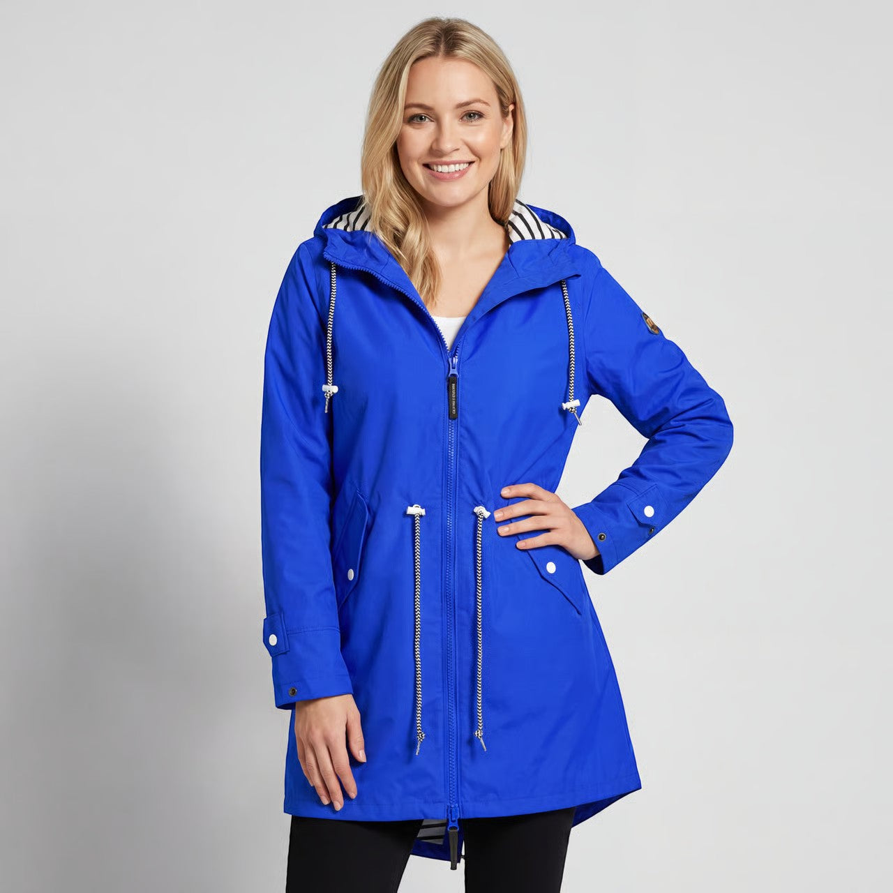 Riche | Veste de Pluie Imperméable à Capuche en Tissu Tissé pour Femme