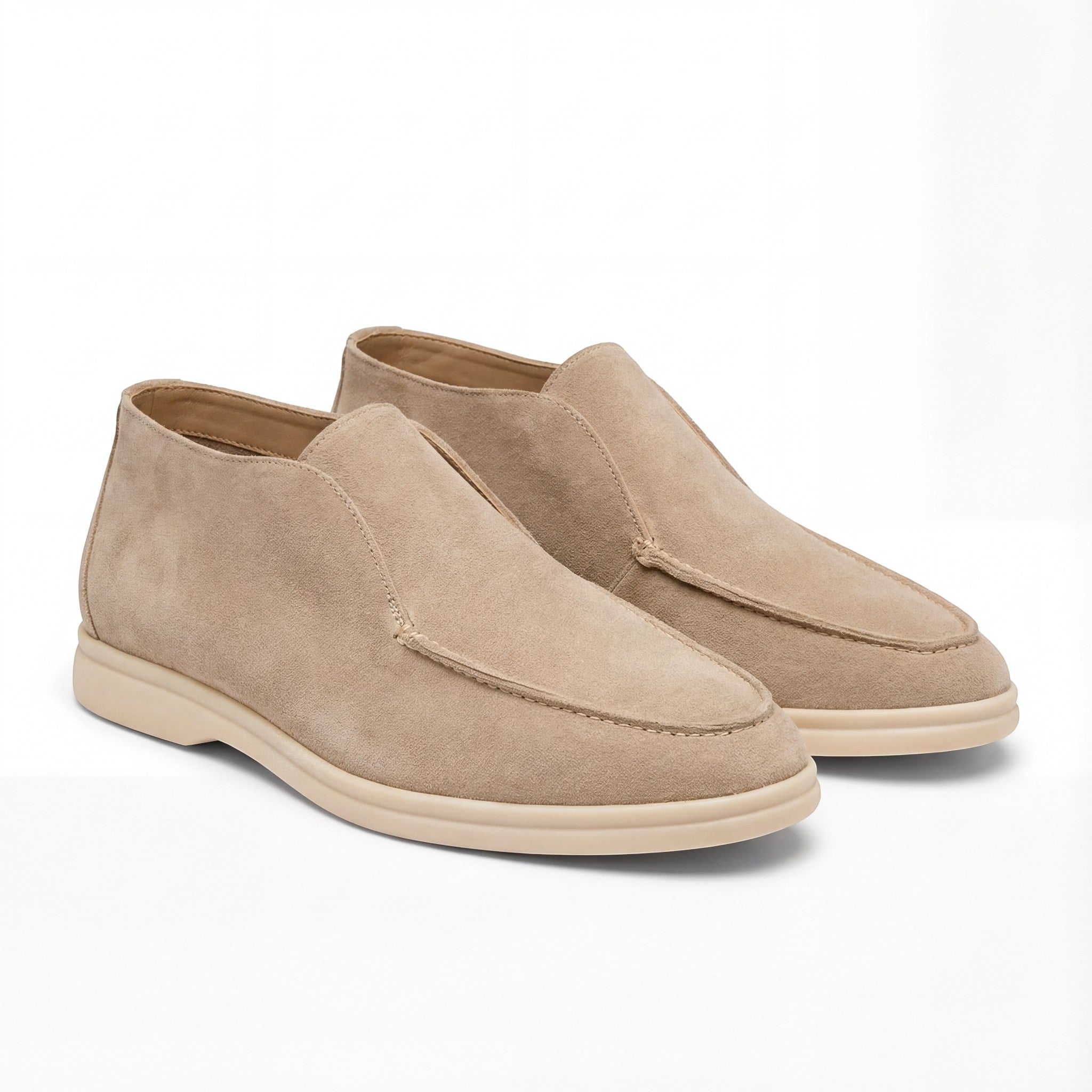 Riche | Mocassins Hauts Homme en Suède – Minimalistes Rétro Slip-On
